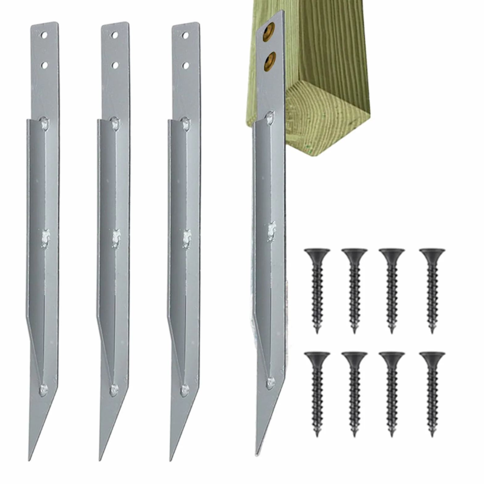 Kit di ancoraggi per altalena, ancoraggi in metallo resistente con viti, per trampolino ad alto , hardware multiuso per esterni e giardino