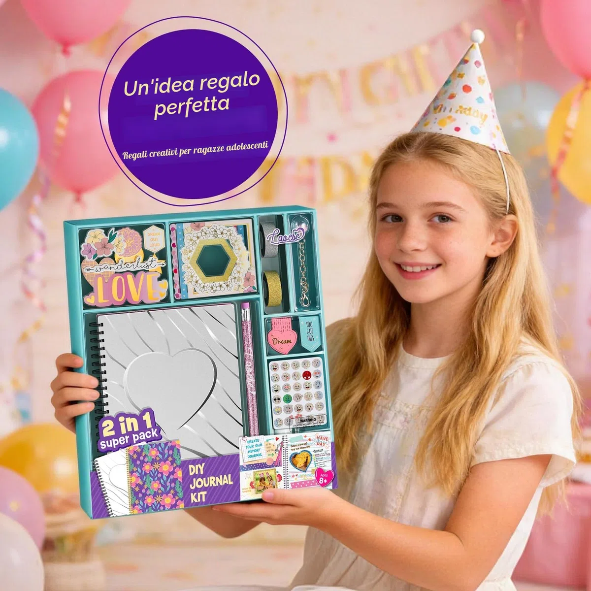 LAOESE Kit diario fai-da-te 2 pezzi - Regali per ragazze 8-14 anni - Idee regalo compleanno - Arti e mestieri bambini