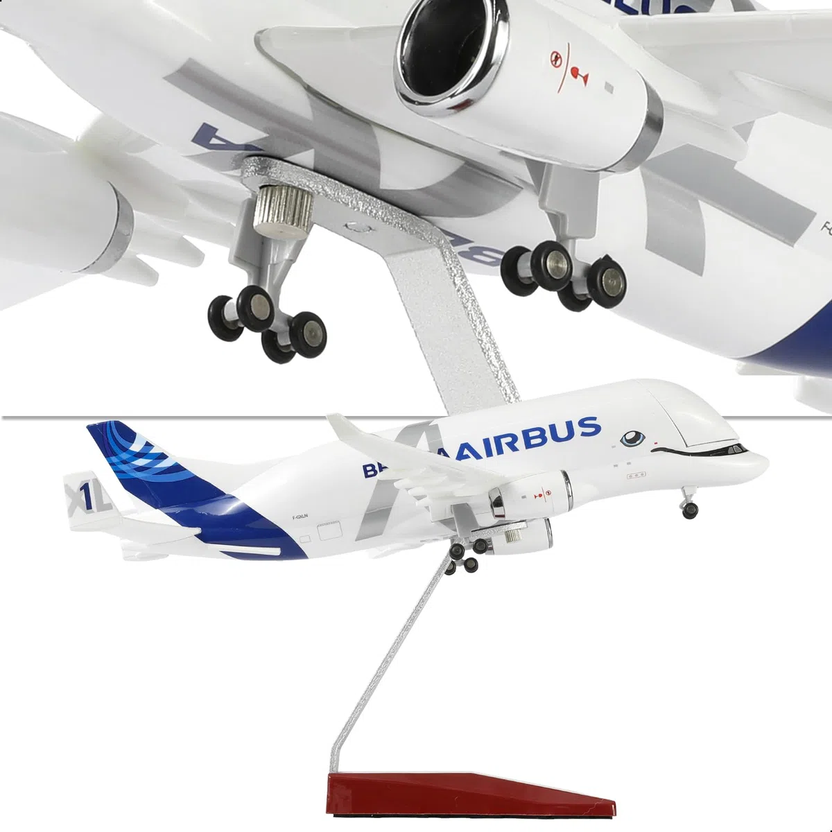1/220 A330 Beluga XL1 - Modellino aereo in metallo pressofuso con supporto (30 cm) per Airbus a330-743L Super Transport Beluga, modelli aerei da collezione per appassionati di aviazione