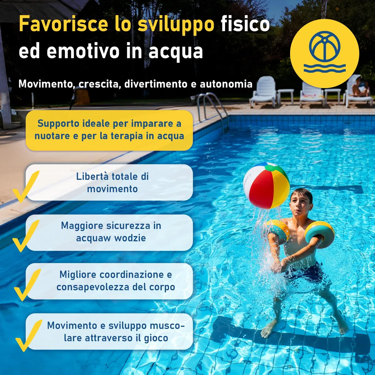 KraulQuappen Braccioli da nuoto per ragazzi bambini fino a 60 kg Ausilio galleggiamento avanzato