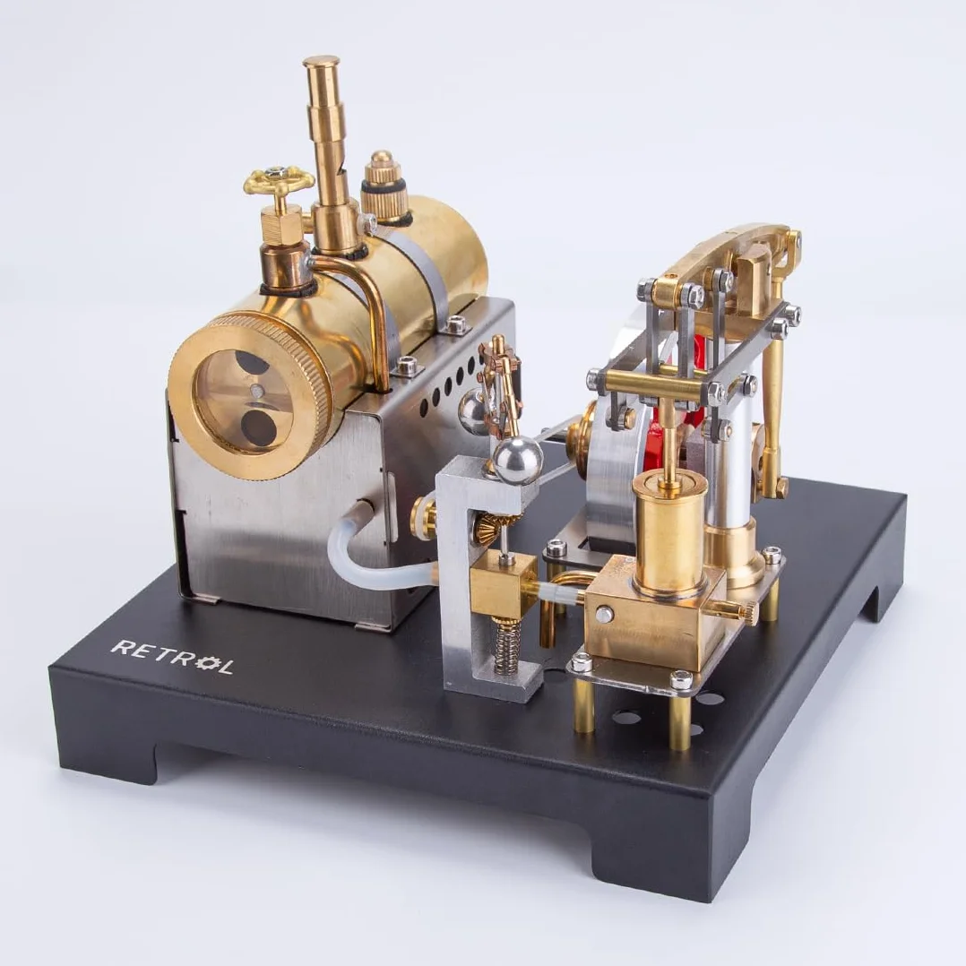 SE-01 Kit modello motore a vapore Stirling, kit motore a vapore in metallo, fascio stazionario modello motore Stirling, assemblaggio meccanico fai da te generatore Stirling Kit scientifico regalo per