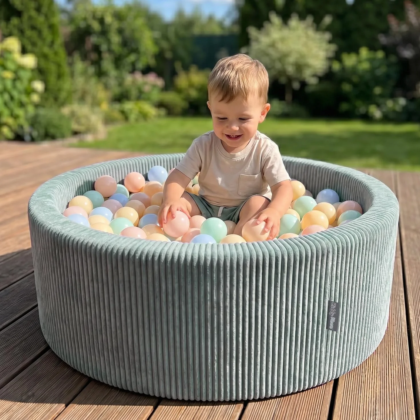 KiddyMoon Piscina Bambini Lavabile 90 X 30 Cm Con 200 Palline, Piscina Con Palline Per Bambini, Gioco Da Interno In Schiuma, Facile Da Pulire