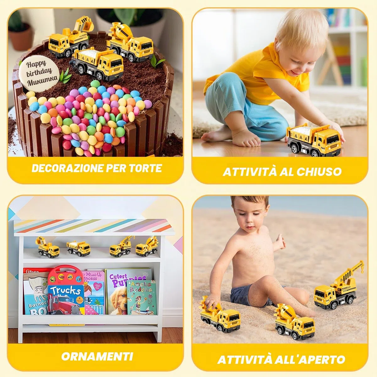 EUCOCO Camion Giocattolo Bambino 1-6 Anni Macchinine Regalo Compleanno