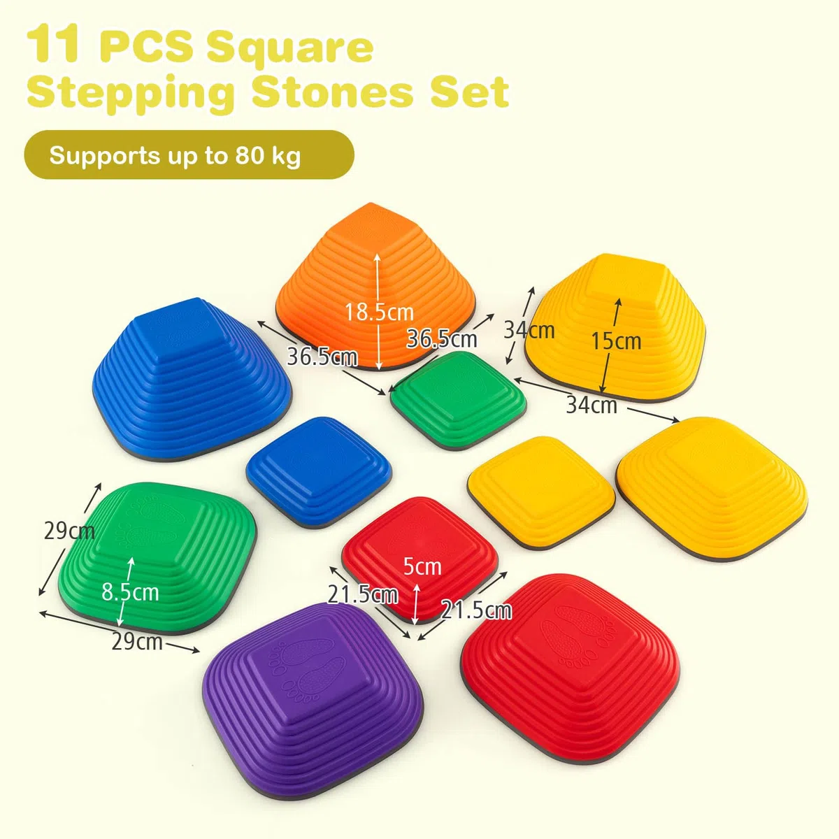 HOMASIS Pietre di Equilibrio Balance Board Bambini Impilabili Antiscivolo Blocchi di Equilibrio per Interno ed Esterno 3+ Anni