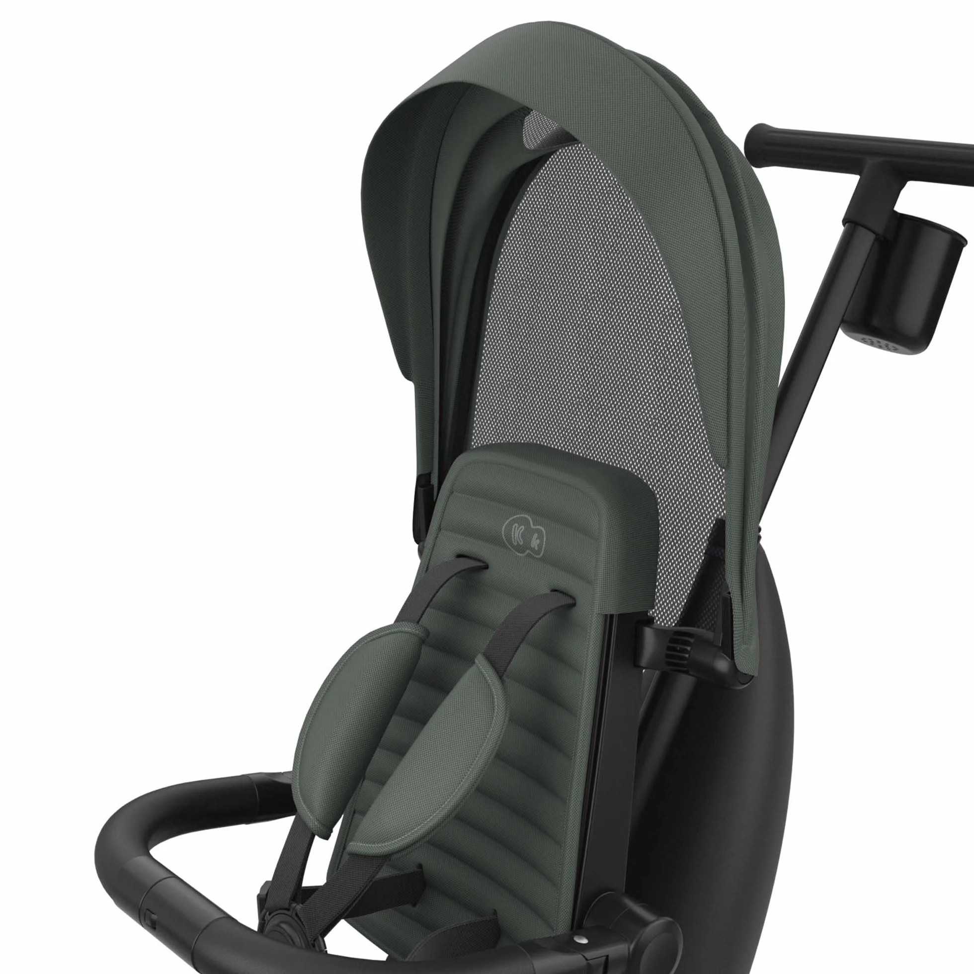 Kinderkraft JAZZ 3 triciclo pieghevole 9 mesi-25 kg, seduta 360°, semi-reclinabile fronte/retro, capotta UPF 50+ impermeabile, ruota libera, chiusura compatta, Verde