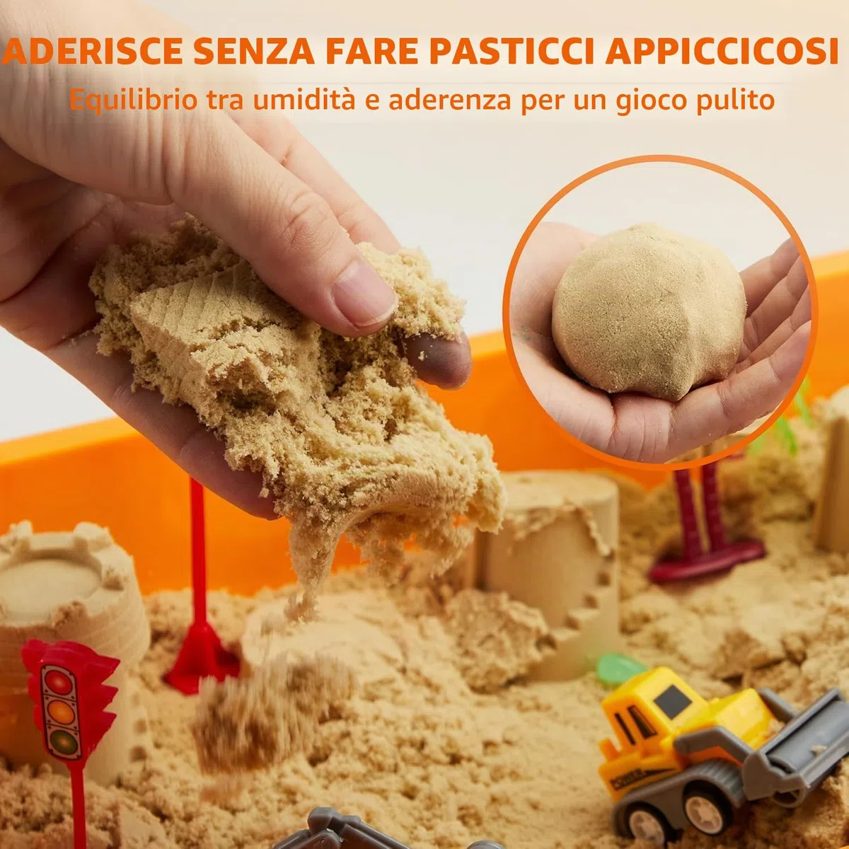 Klever Kits Cestino Sensoriale da Costruzione per Bambini con Pietre Fosforescenti, Sandbox con Coperchio, Kit Castello di Sabbia