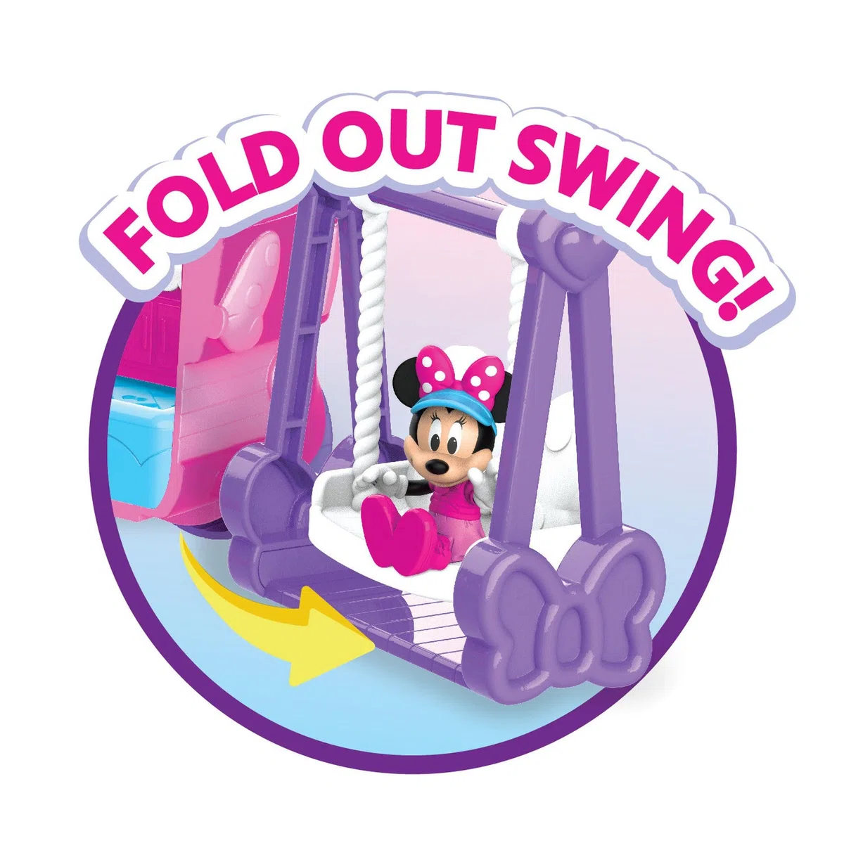 Minnie Set di gioco Glamper di Minni Bows-A-Glow Disney Junior e personaggi con 13 pezzi, giochi per bambini dai 3 anni in su, Esclusiva Amazon di Just Play