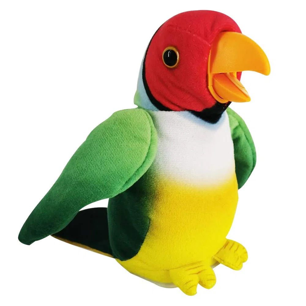 WEofferwhatYOUwant Pappagallo Parlante Interattivo in Peluche – Ripete la Voce in Qualsiasi Lingua con Becco e Ali Mobili – Giocattolo Educativo per Bambini 2+ Anni, Regalo Divertente per Tutti