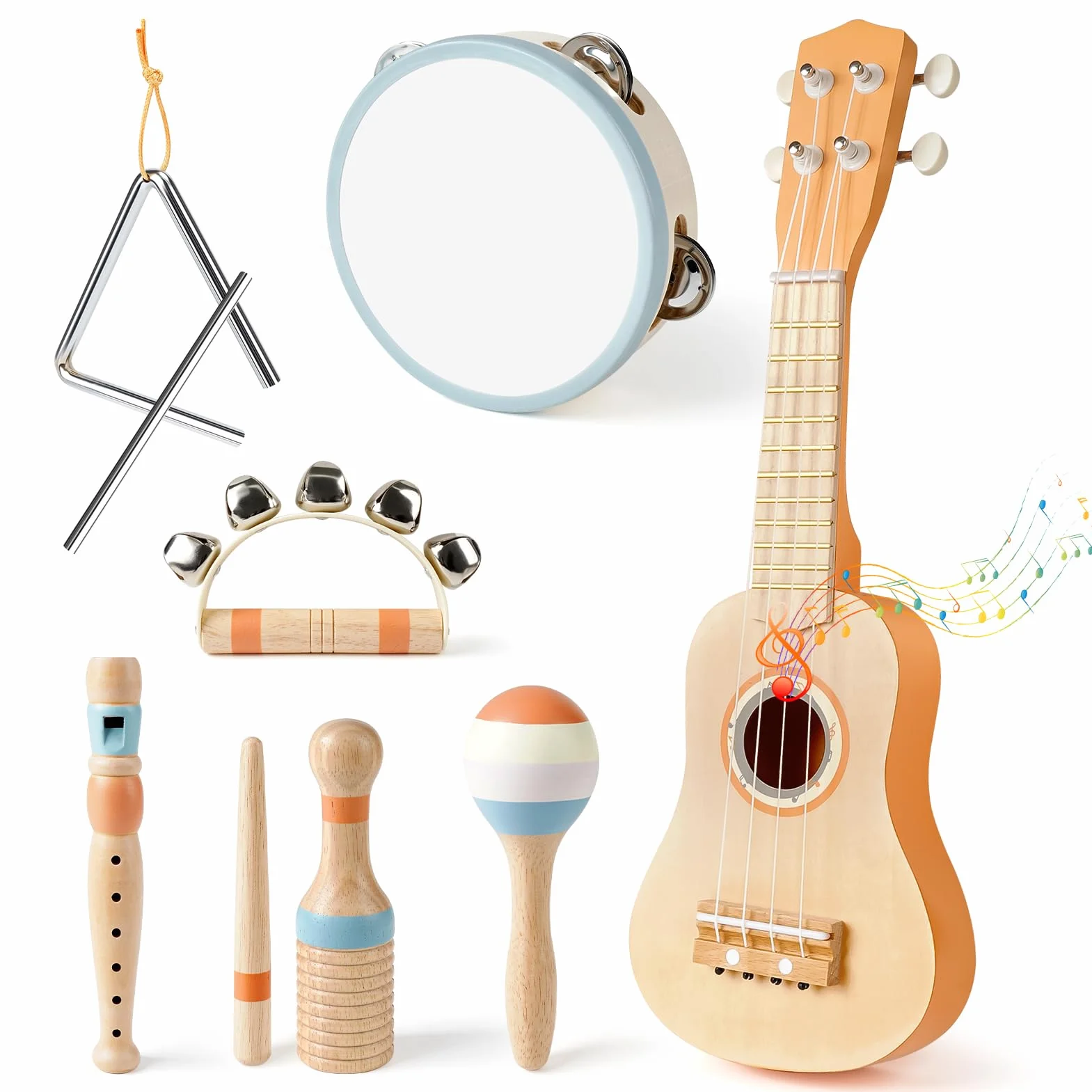 Chitarra per Bambini, Strumenti Musicali Bambini Giochi in Legno Giochi Montessori 2 3 4 Anni Regalo Bambina Bimbo