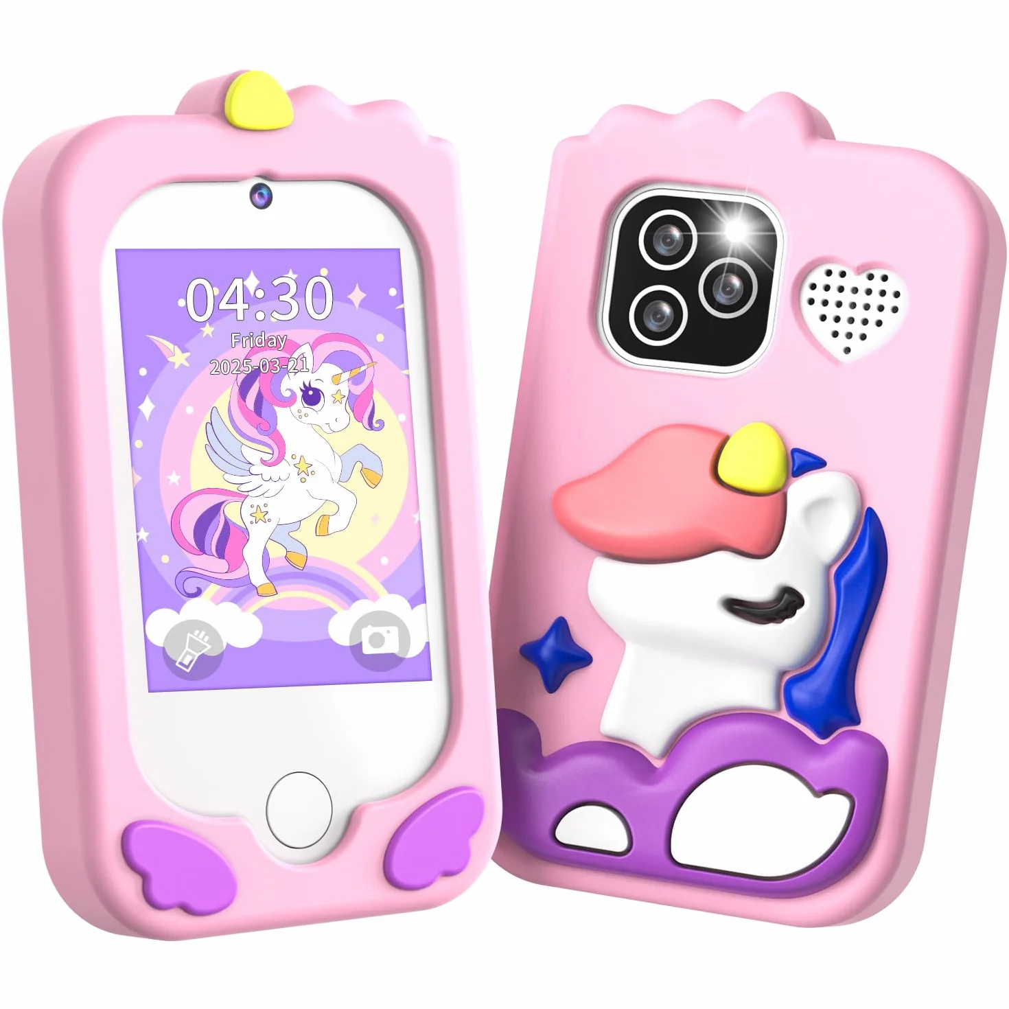 CHAKEYAKE Telefono per Bambini, Macchina Fotografica Bambini con 2,8" Tattile, Doppio Kamera, Lettore MP3, Scheda SD 32 GB, Regali di Natale e Compleanno per 3 4 5 6 7 8 9 10 Anni (Rosa)