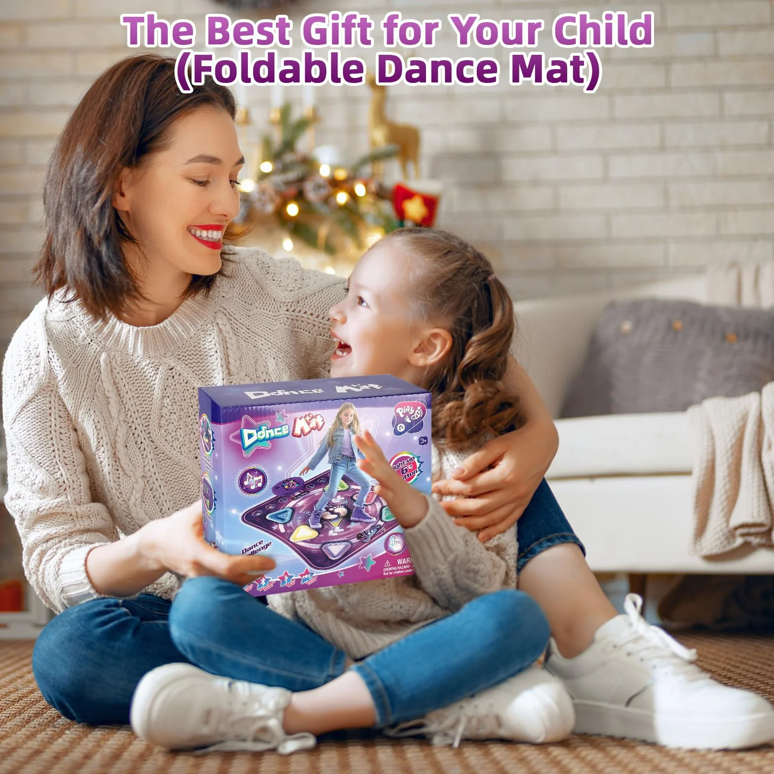 Bambini Tappetino da Ballo con 6 LED, Tappeto da Ballo con Bluetooth per 3 4 5 6 7 8+ Anni,Tappetino da Ballo Elettronico,Giocattolo Tappeto Musicale da Ballo,Regali di Natale di Compleanno (Viola)