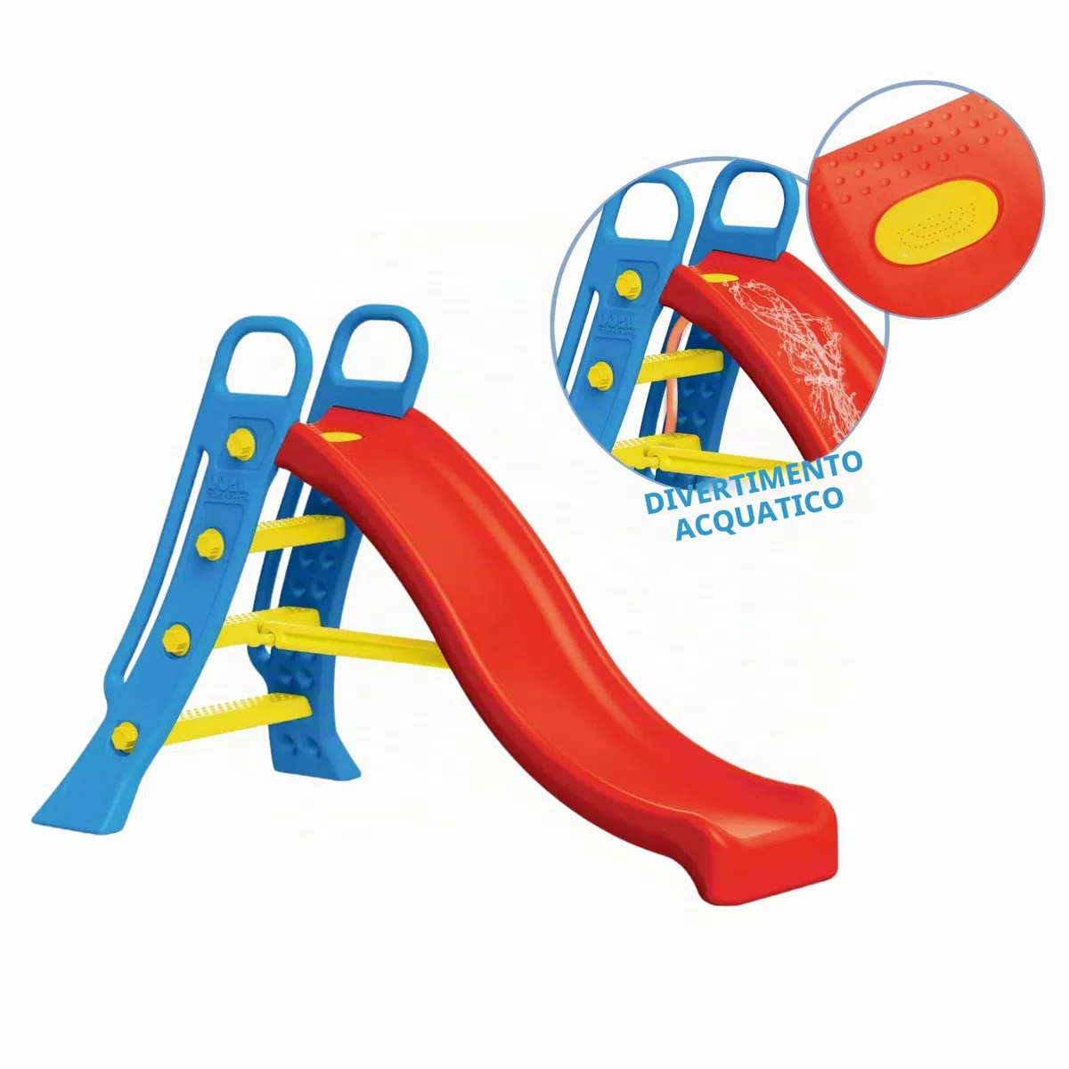 Dolu grande scivolo 2 in 1 con scala blu e discesa rossa autoportante per bambini 104 x 165,5 x 77,5 cm