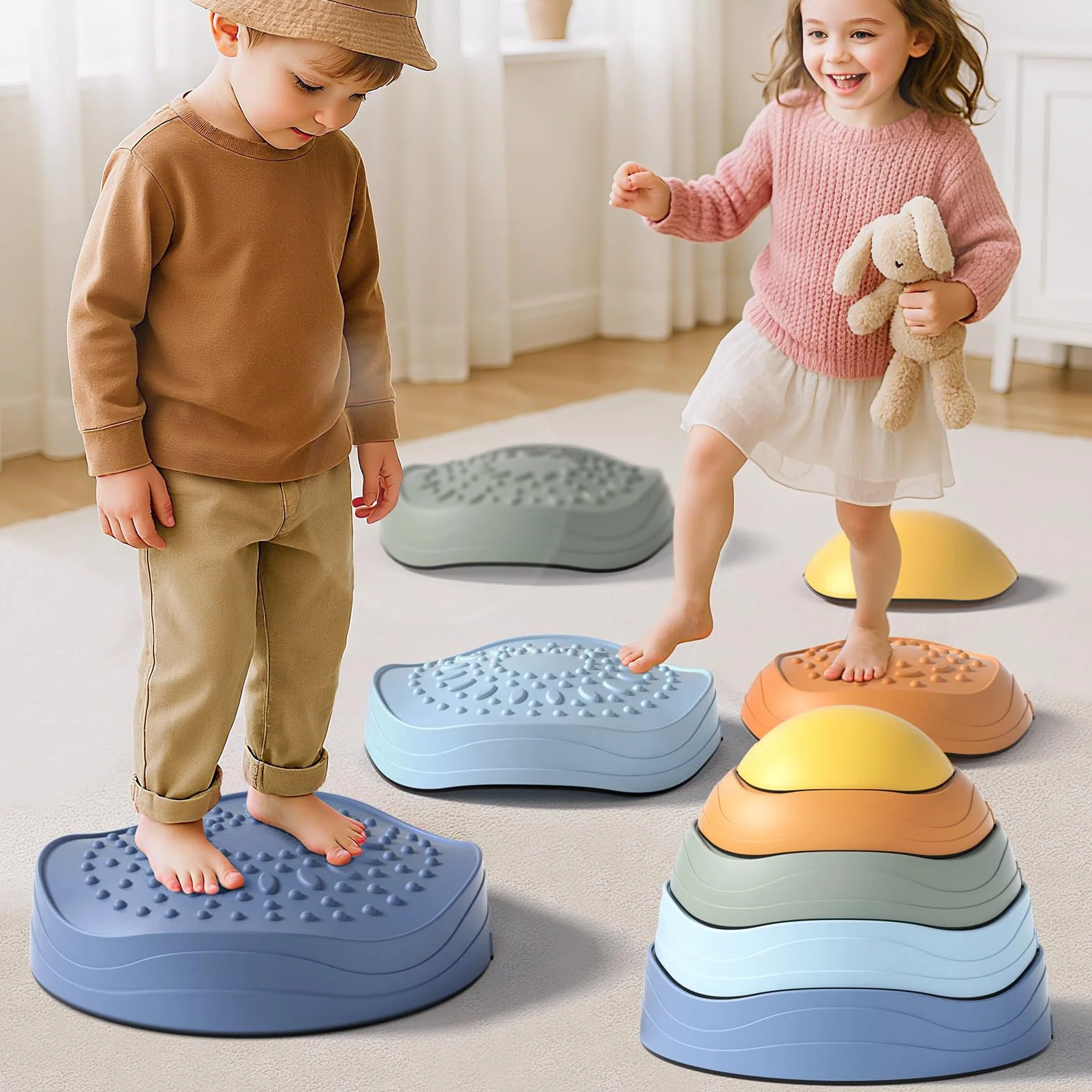 Lehoo Castle Pietre di Bilanciamento, Antiscivolo Stepping Stones per Bambini, Balance Board
