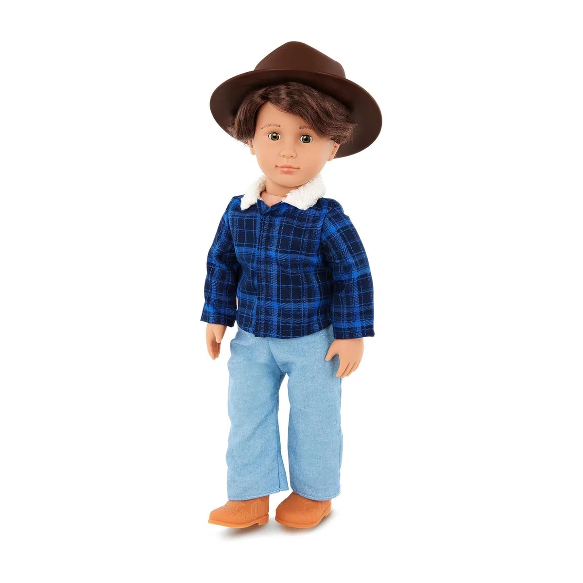 Our Generation - Dustin - Bambola maschio da 46 cm - Occhi NoiEnsembleti e capelli castani ondulati - Abito stile western e cappello country - Giocattolo per bambini dai 3 anni in su