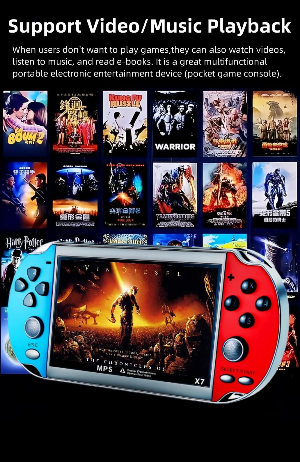 Console di gioco retrò da 4,5 pollici Simulatori multipli 3000 Giochi Gratis Integrato Supporto video/musica Dispositivo di gioco portatile/giocattolo Gioco di viaggio elettronico Regali per