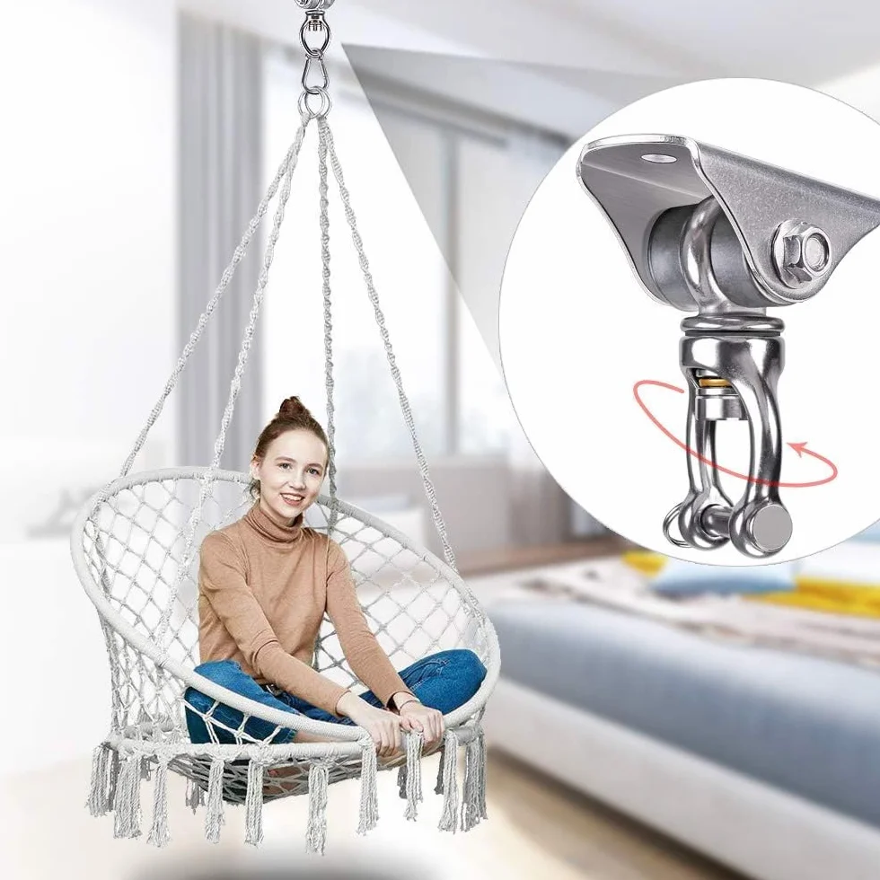 SELEWARE 2 Ganci Oscillanti per Impieghi Gravosi, Ganci Rotanti, Fissaggi per Borse da Boxe, Ganci per Altalene e Accessori per Amache, per la Sospensione delle Sedie a Columpio