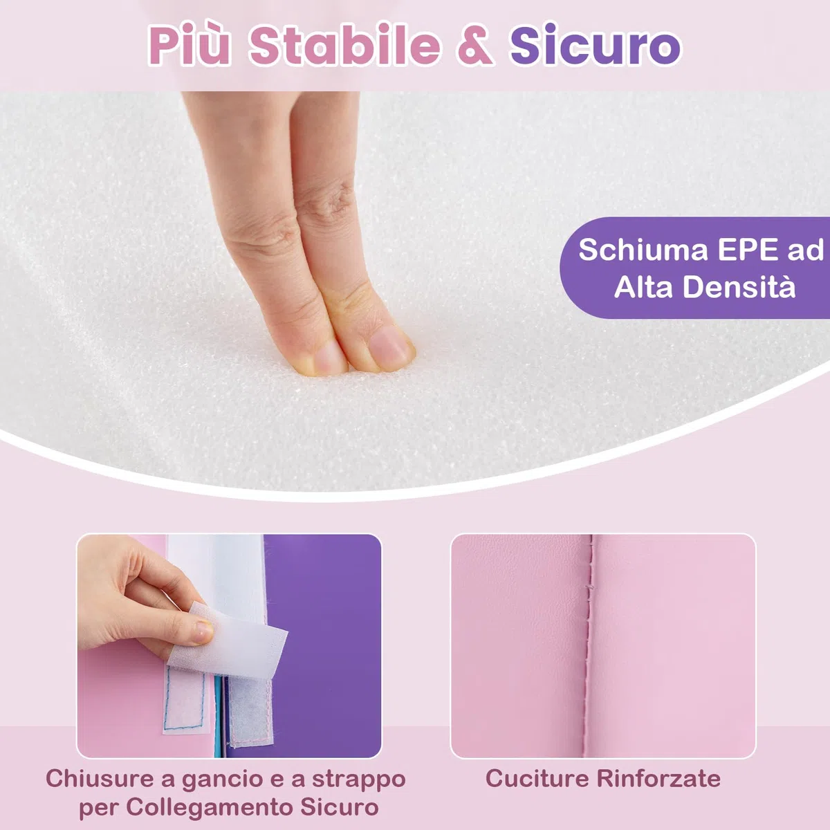 COSTWAY 6 Blocchi di Schiuma per Arrampicata, Gioco Morbido per Bambini, Set di Costruzioni Colorate