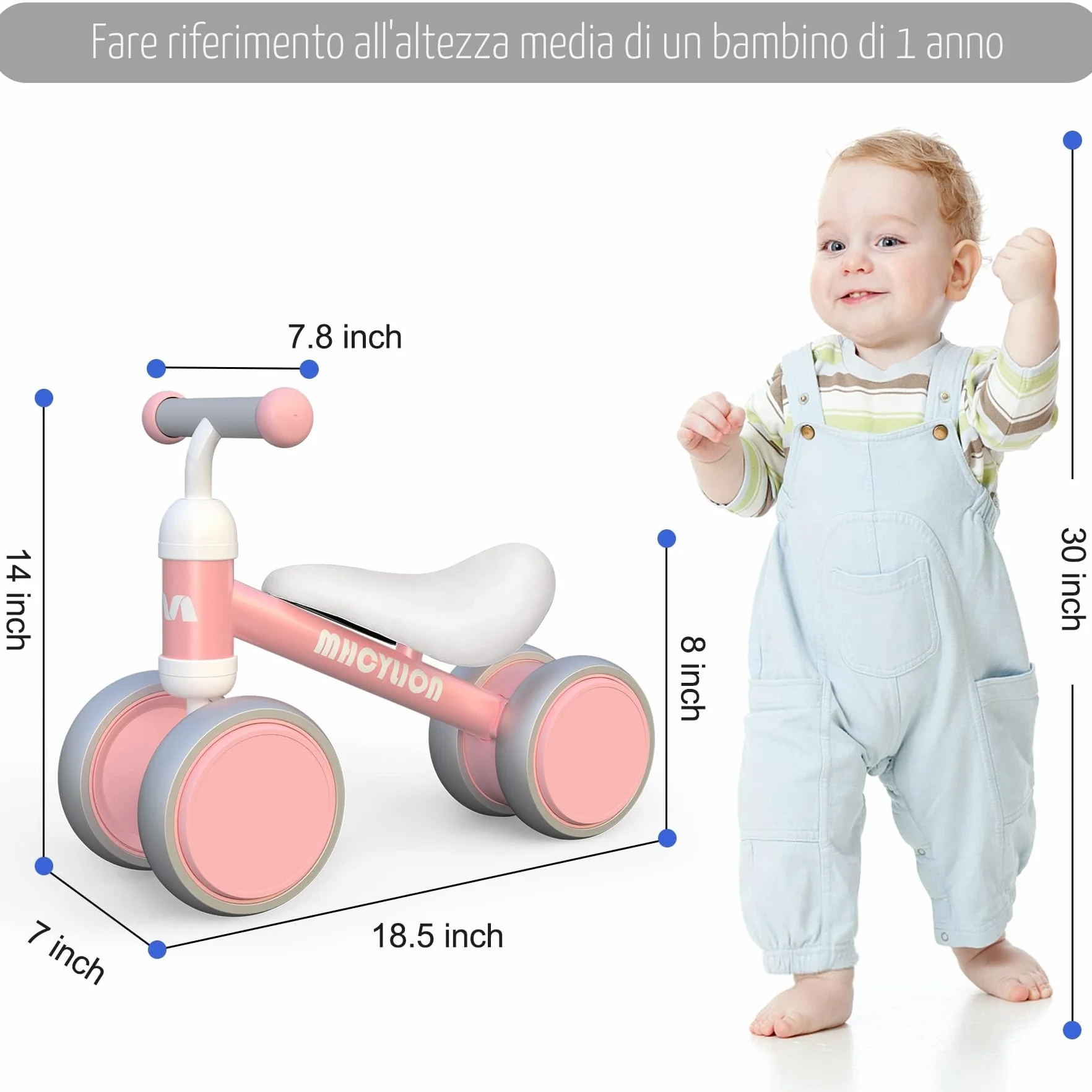 VITONIS Bicicletta Senza Pedali per 1-2 Anni Baby Walkers regalo per ragazzi e ragazze Giocattoli Regali per Bambini