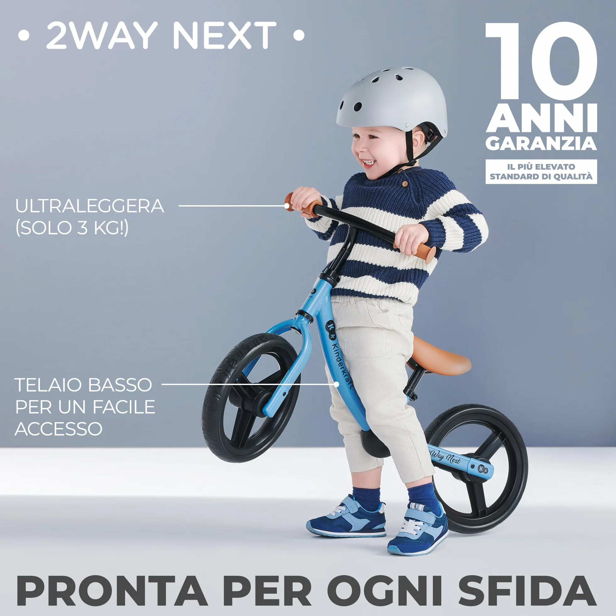 kk Kinderkraft 2WAY NEXT Bicicletta bambini 2-5 anni, Bici senza pedali, 12 polici ruote, Design sportivo, Regolazione della sella, Bloccasterzo, Montaggio facile, Struttura leggera, Rosa