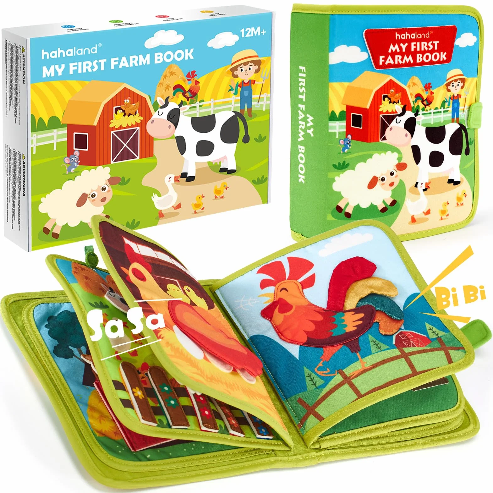 hahaland Busy Board Montessori Libro Interattivo 1 Anno - Quiet Book Sensoriale Educativo - Giochi Montessori 1 2 3 Anni Tavolo Pannello di Feltro attività Valigetta Didattici Regalo Bimbo