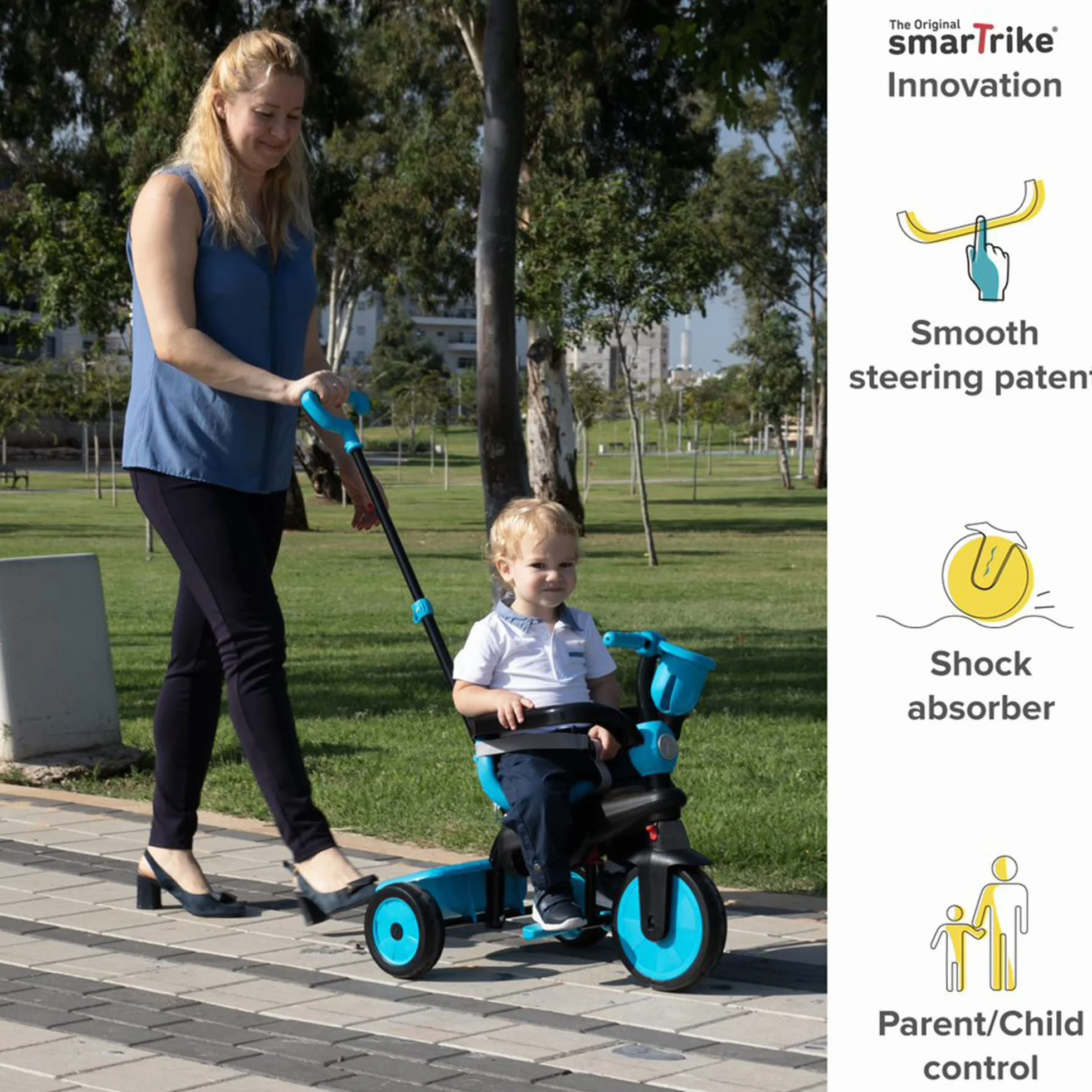 Breeze S 6050900 SmarTrike Breeze - Triciclo multifunzione 3 in 1, triciclo regolabile, per bambini da 15 mesi a 36 mesi, colore: Blu