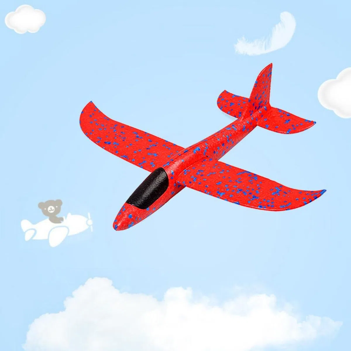 48CM Aereo Polistirolo Per Bambini, 3 Pezzi Aerei Schiuma, Aliante Polistirolo, Gioco Da Esterno Aerei Giocattolo Adatto Per Gli Sport All'aria Aperta