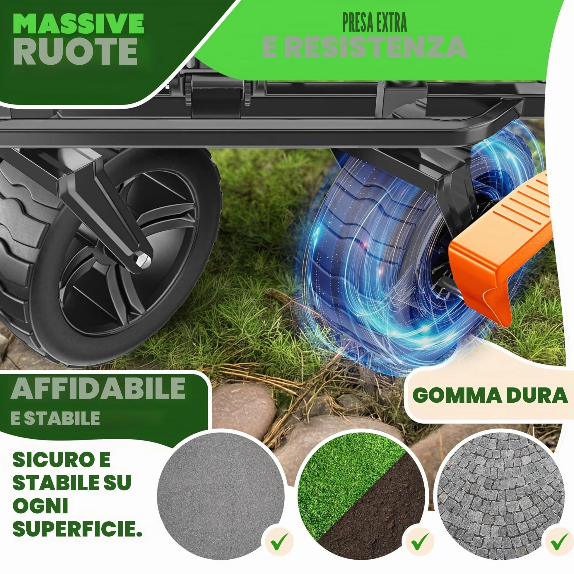 KESSER® Carrello pieghevole GT9000 con tetto | Carrello di trasporto max. portata 150 kg con ruote in gomma dura e freni anteriore/posteriore | Include serratura, copertura