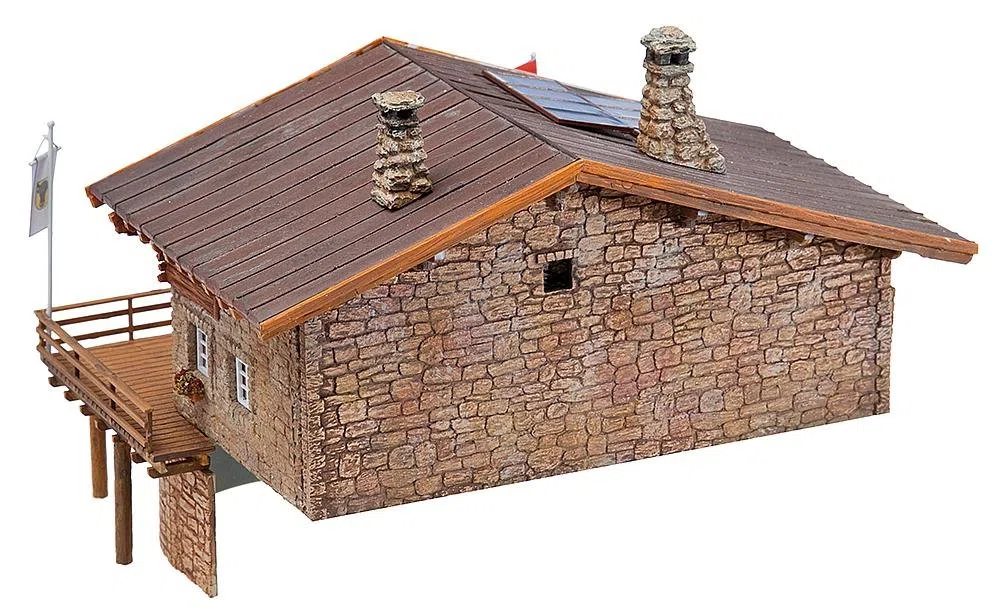 FALLER Highgegebirgshütte Moser-Hütte - Modellino con 274 pezzi 182 x 130 x 120 mm I Modelleisenbahn H0 Berghütte