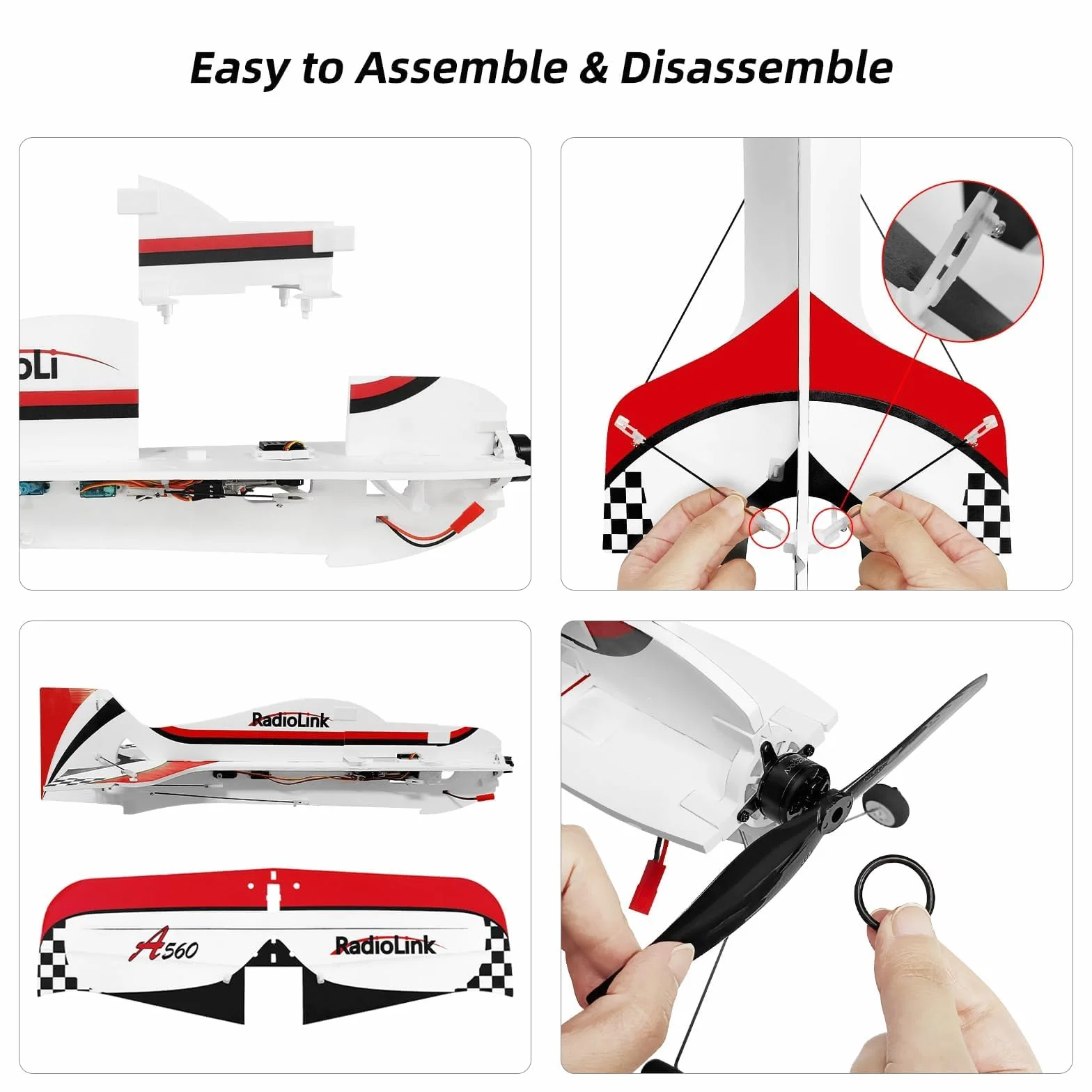 Radiolink A560 pronto a volare (RTF) RC Gyro Airplane 4 canali FC con 6 modalità di volo, dotato di 2.4Ghz T8S, motore brushless e PP Foam, facile da volare per i principianti e l'esperienza