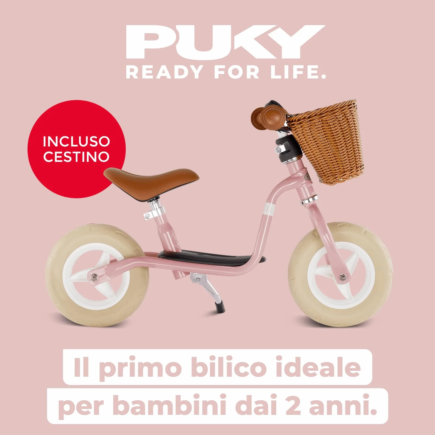 PUKY LR M CLASSIC | Bici senza pedali 2 anni | Bicicletta senza pedali | Balance Bike 2 anni | Bici senza pedale con cestino e manopole sicurezza | Manubrio e sella regolabili