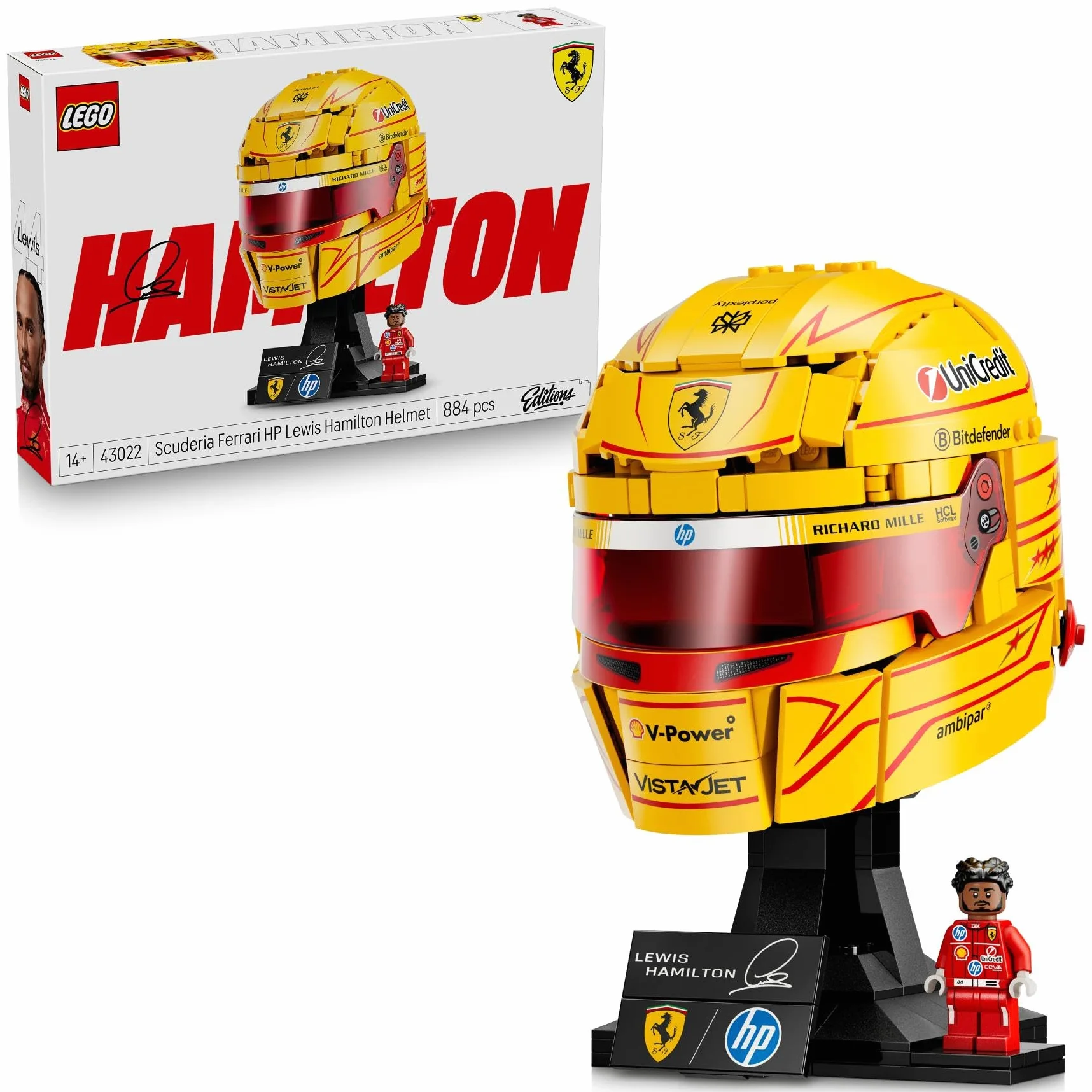 LEGO 43022 Scuderia Ferrari HP Lewis Hamilton Helmet Display Model Kit