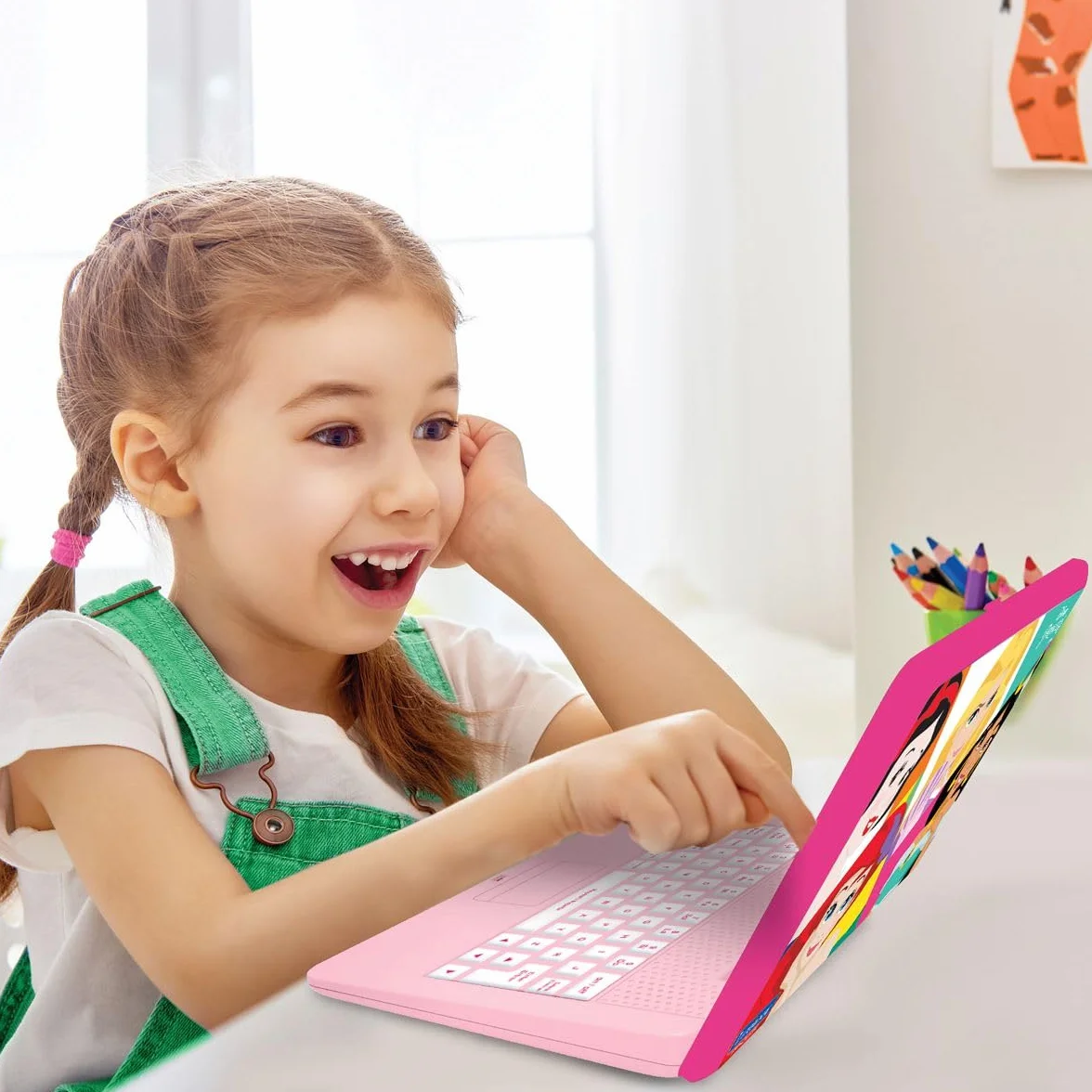 Lexibook, Disney Princess, Laptop Educativo Bilingue con 164 attività (Inglese/Italiano)