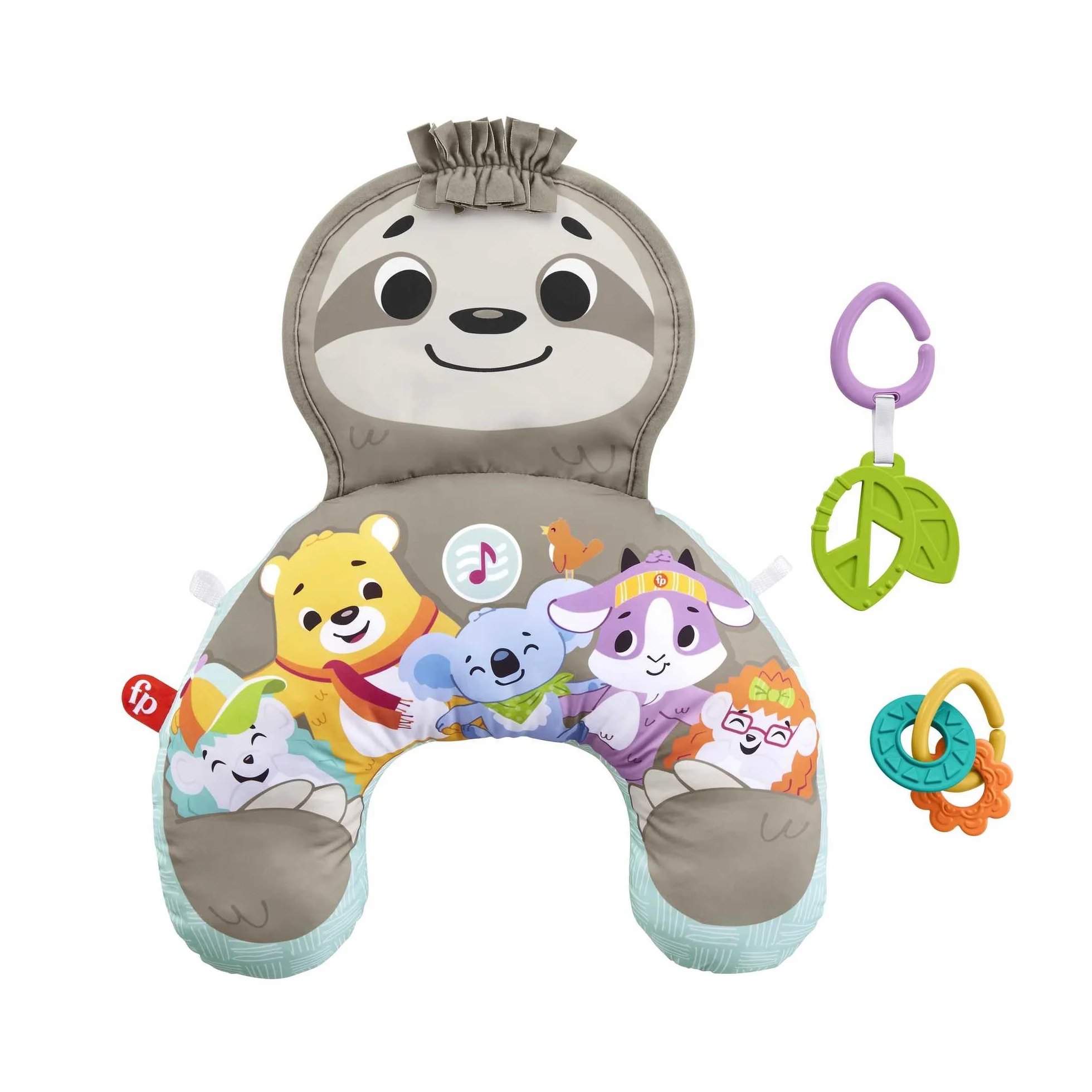 Fisher-Price Cuscino Bradipo Dolce Relax con 10 Minuti di Musica, Vibrazioni Calmanti e 2 Giocattoli, per Neonati 0+mesi, GRR01