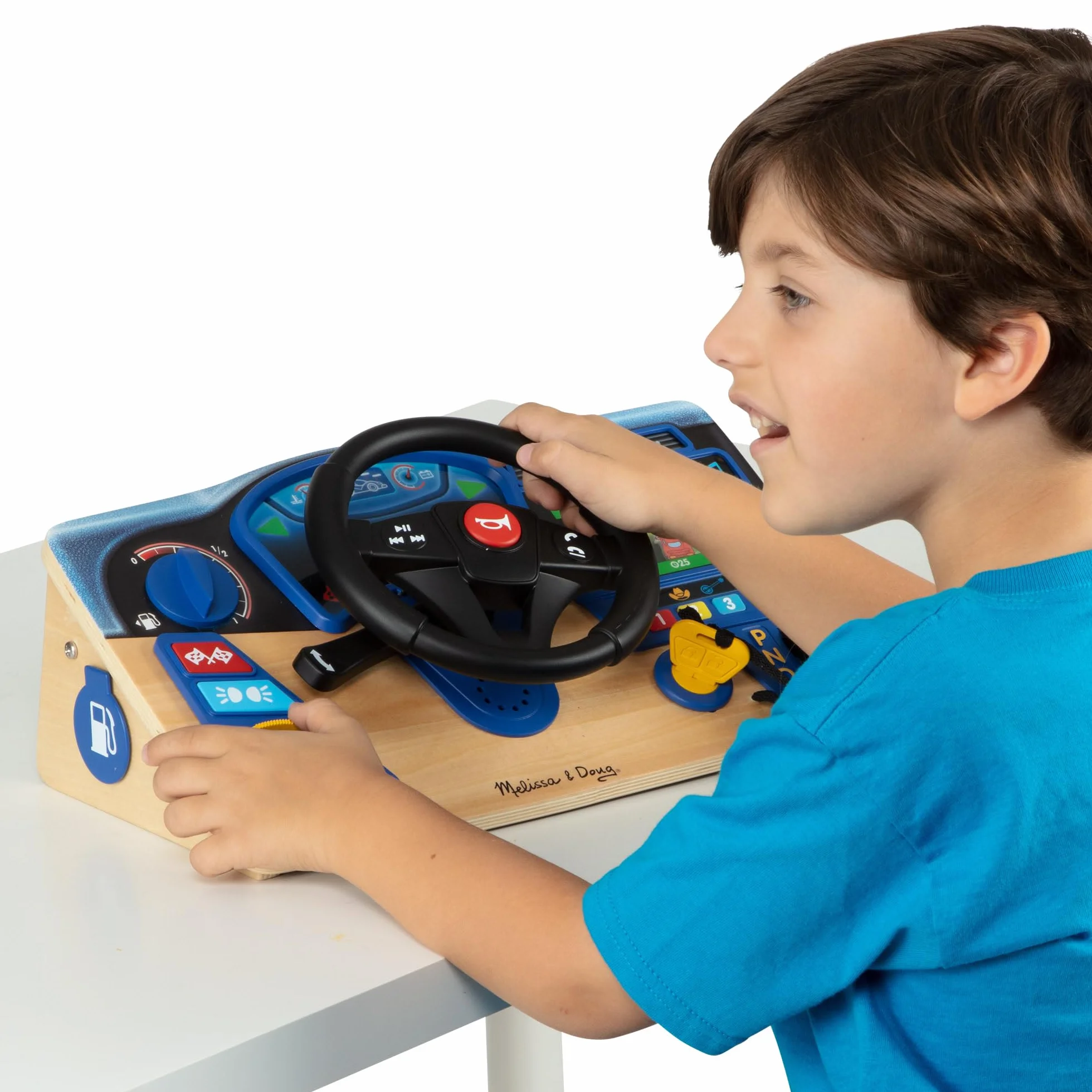 Melissa & Doug Volante Giocattolo per Bambini - Gioco Interattivo con Suoni e Pulsanti Colorati, Simulatore Guida, Regalo Educativo per Bambini e Bambine, 3+ Anni - Certificati FSC