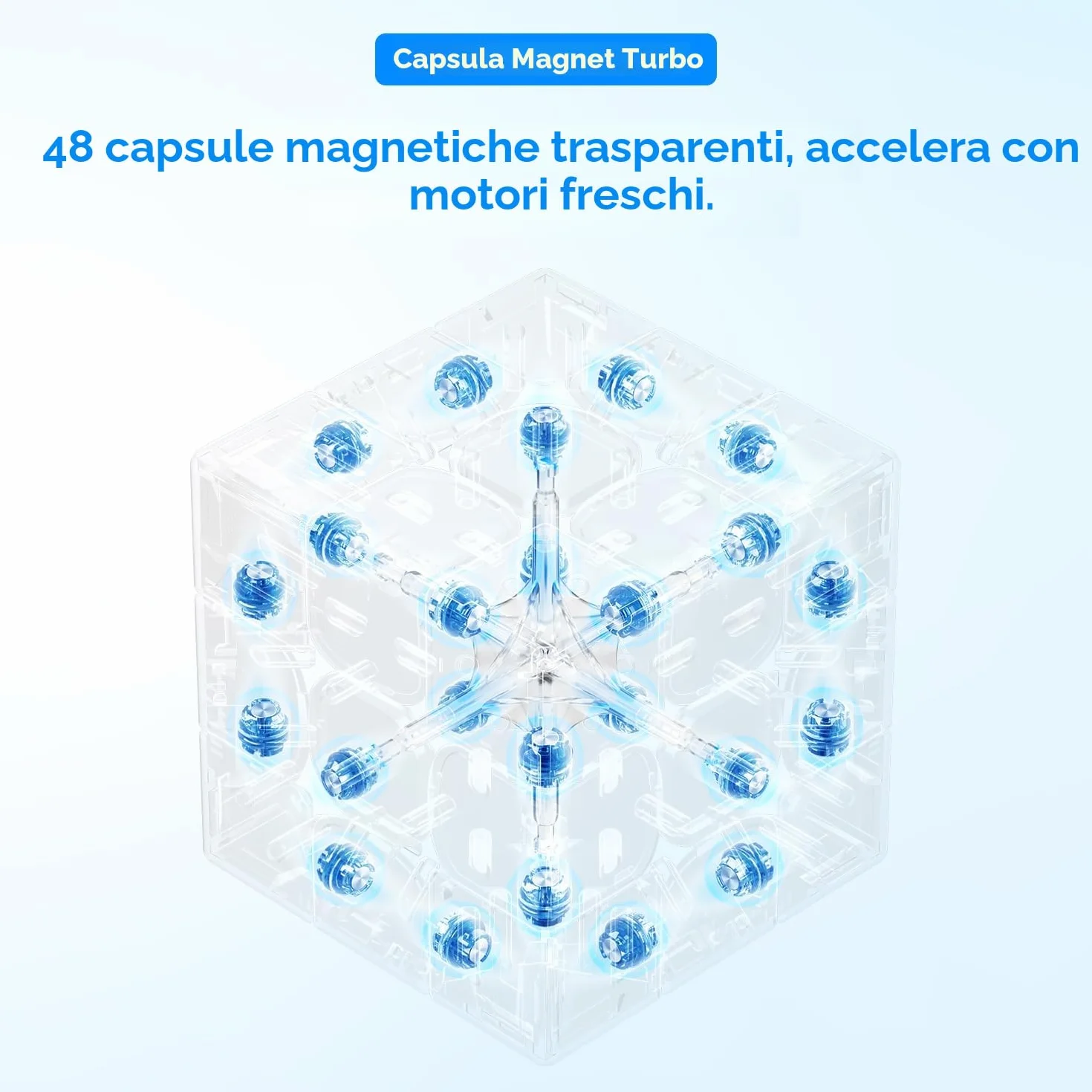 GAN 356ME Cubo di Velocità Professionale 3x3 Cubo Magnetico, Speed Cube con 12 Livelli di Regolazione della Tensione, Cubo GAN 3x3 con 48 Capsule Magnetiche, Allenamento e Competizione
