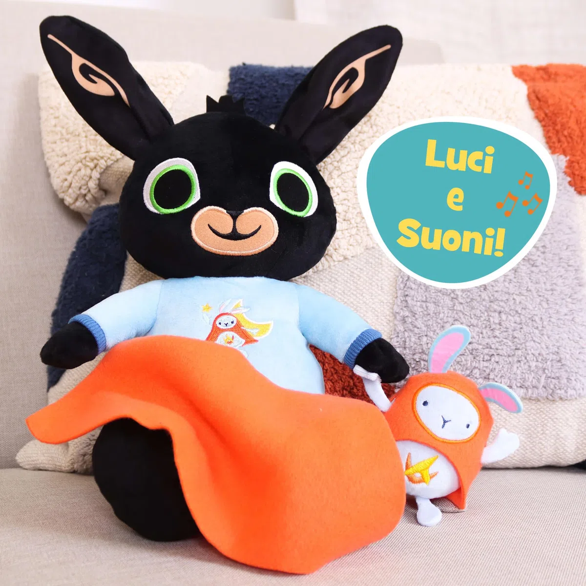 Bing Pigiamino Peluche Interattivo con Amico Hoppity, Giochi Neonato 0 Mesi +, Luci e Suoni