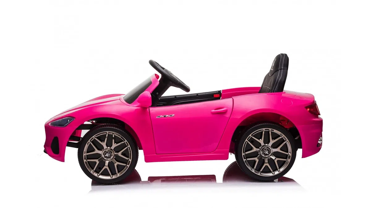 Maserati Gran Cabrio Auto Elettrica Per Bambini 12V 25kg Sedile in Pelle Porte Apribili Doppio Motore Rosa
