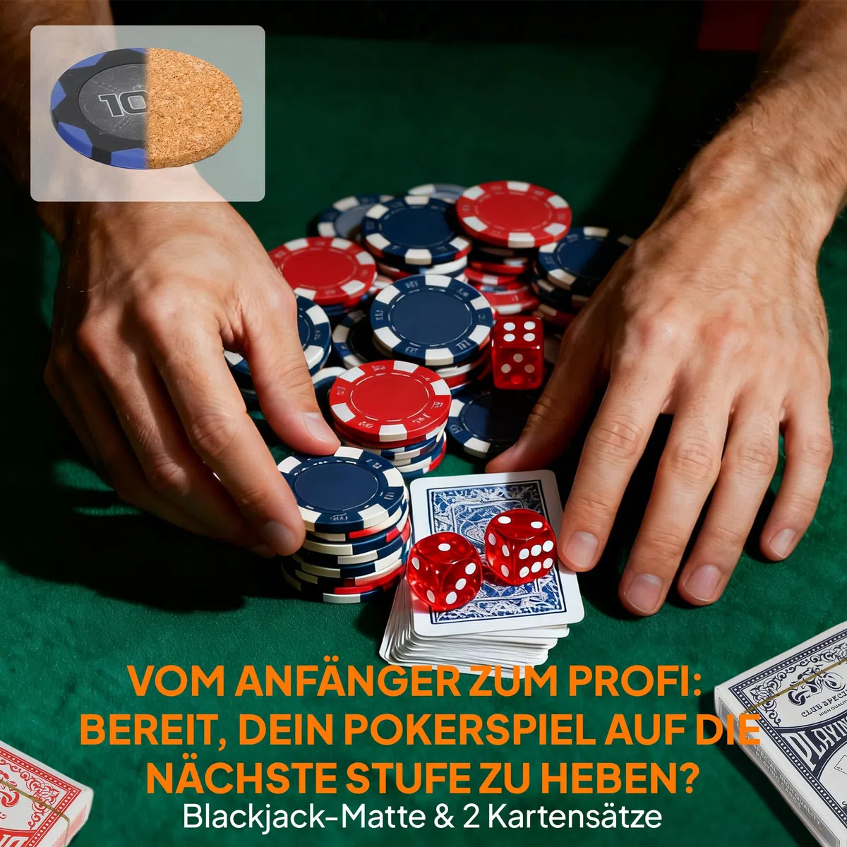 SPORTNOW set poker con serratura con valigetta 200 fiches carte 5 dadi mazzi di carte con bottone, set completo poker giochi di carte valigetta in alluminio per Texas Hold'em, Blackjack