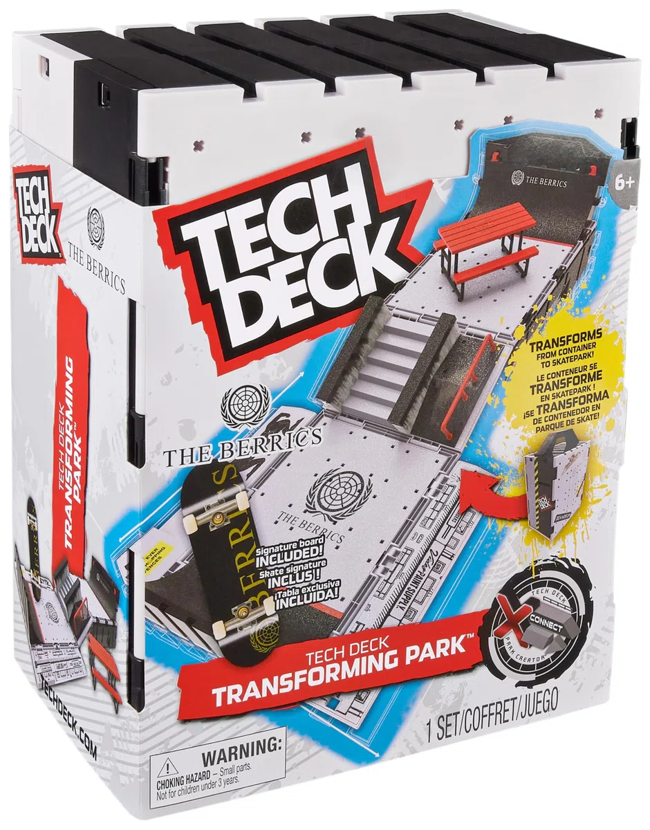 Tech Deck, The Berrics Transforming Park, X-Connect Park Creator, Set di Gioco Pieghevole Largo 76 cm con Custodia e Fingerboard Speciale, Giocattolo per Bambini da 6 Anni in su