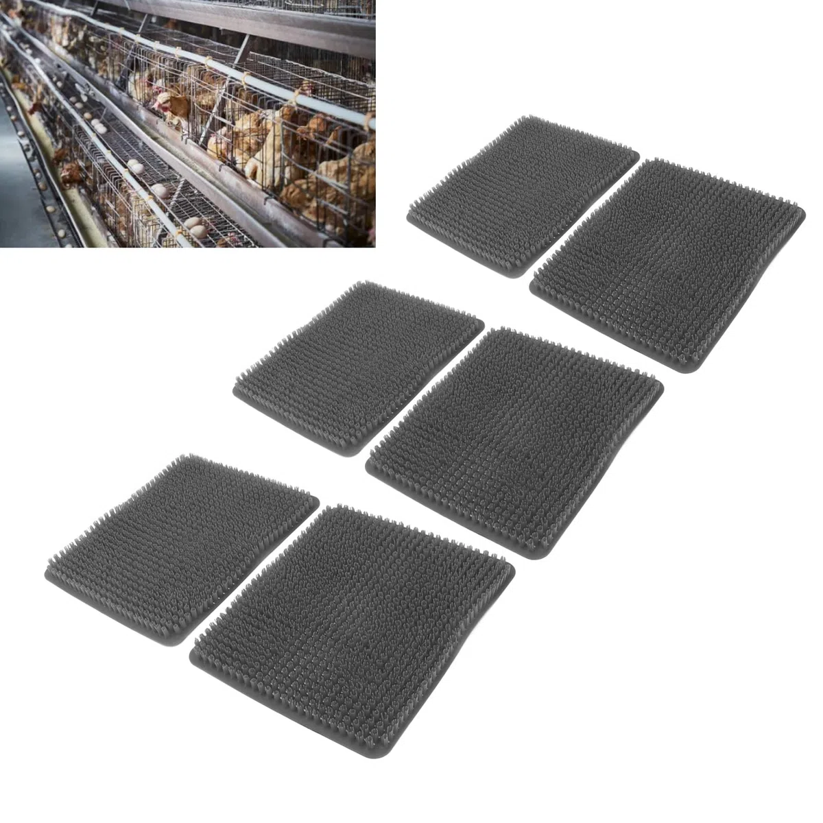 Cuscinetti per Nido per Galline Lavabili in PE 6 Pezzi 35x30 Cm per Pollaio