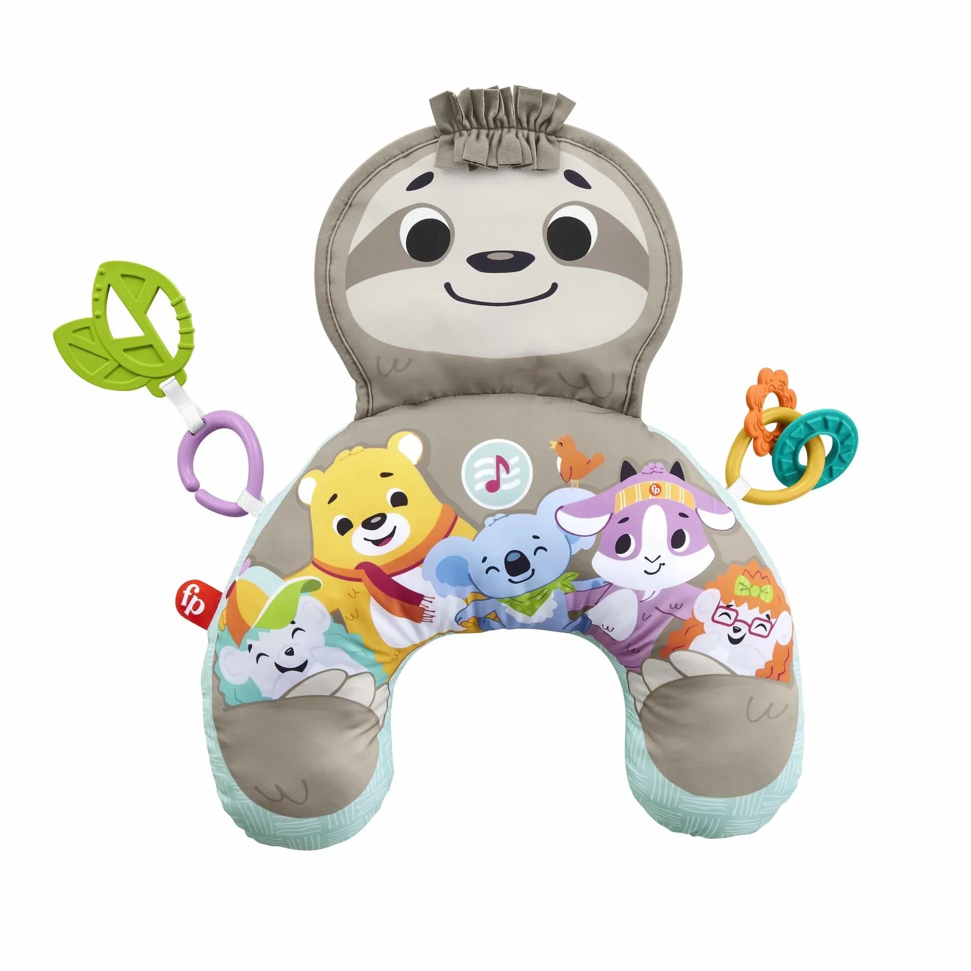 Fisher-Price Cuscino Bradipo Dolce Relax con 10 Minuti di Musica, Vibrazioni Calmanti e 2 Giocattoli, per Neonati 0+mesi, GRR01