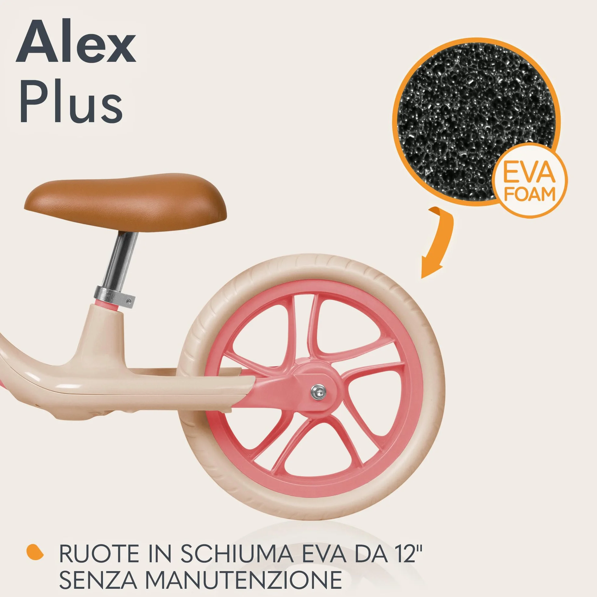 lionelo Alex Bici senza pedali per bambini da 3 anni fino 30kg Resistente e leggera solo 3kg Ruote in schiuma EVA 30cm Manubrio e sella regolabili Blocco dello sterzo Poggiapiedi Cestino