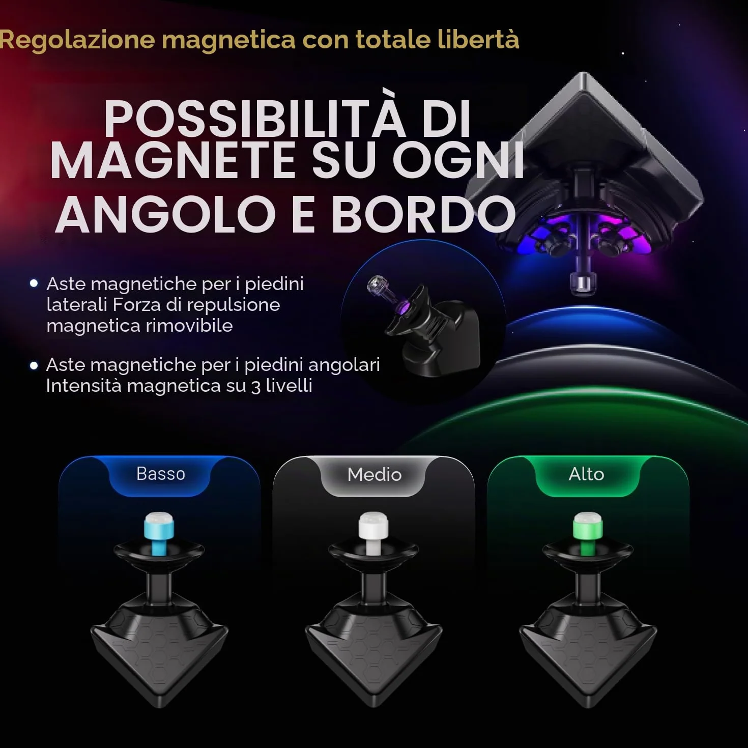GAN16 Maglev Cubo di Velocità Professionale Magnetico Cubo Gan 3x3, 88 Punti Magnetici Speed Cube per 72 Livelli di Regolazione della Tensione, Adatto a Principianti ed Giocatori Professionisti