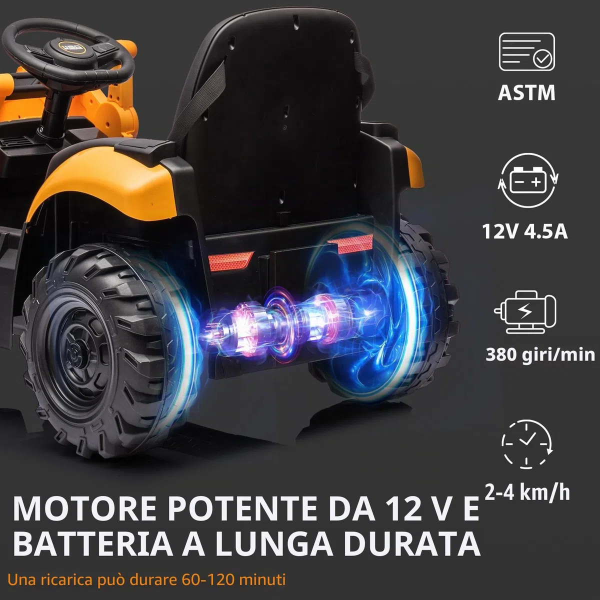 JCB 12V Escavatore Elettrico per Bambini 4 in 1 Giocattolo da Cavalcare con Telecomando
