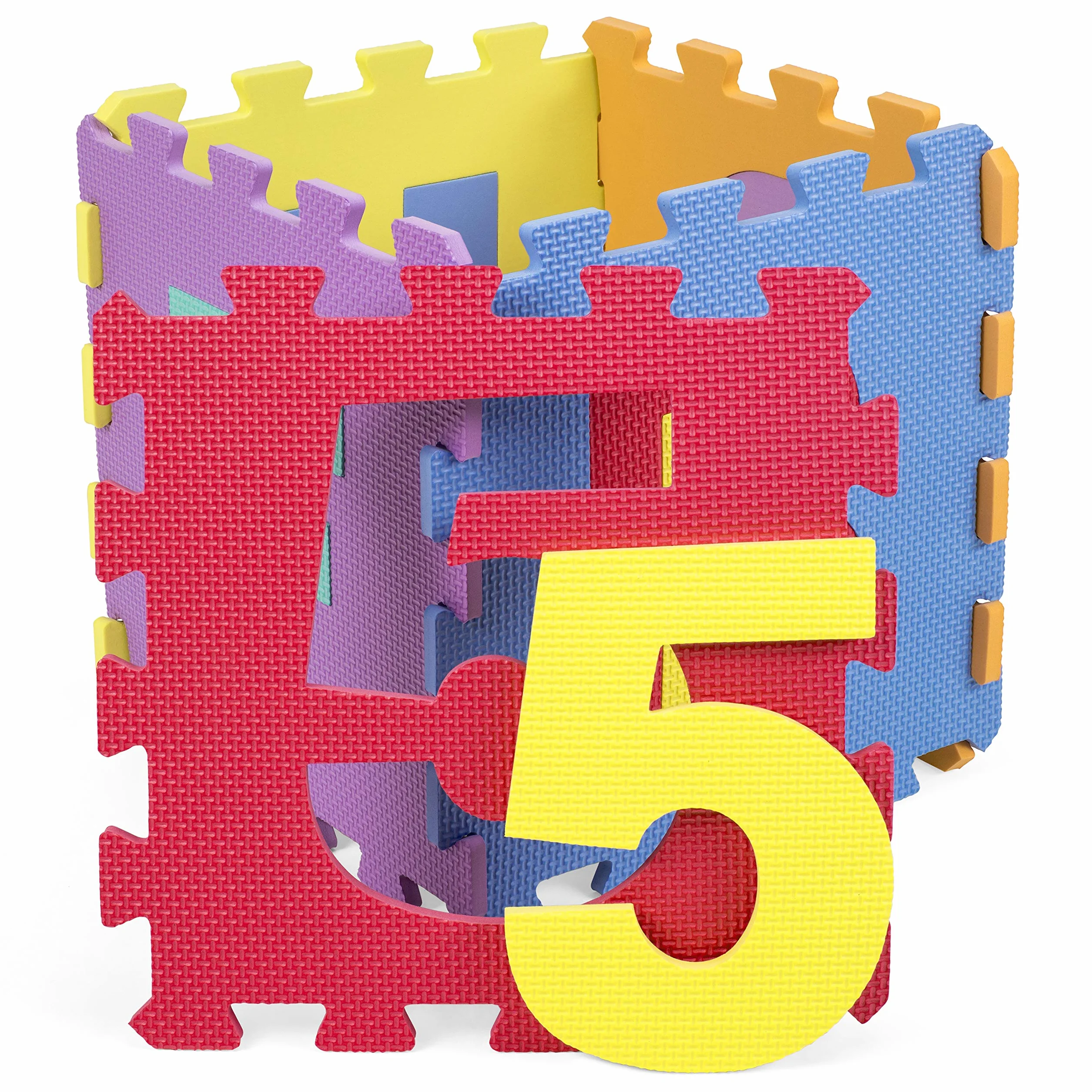 KIDUKU Tappeto Puzzle 36 pezzi Testato TÜV Rheinland con numeri e lettere colorati in morbida gomma EVA resistente isolante lavabile per bambini