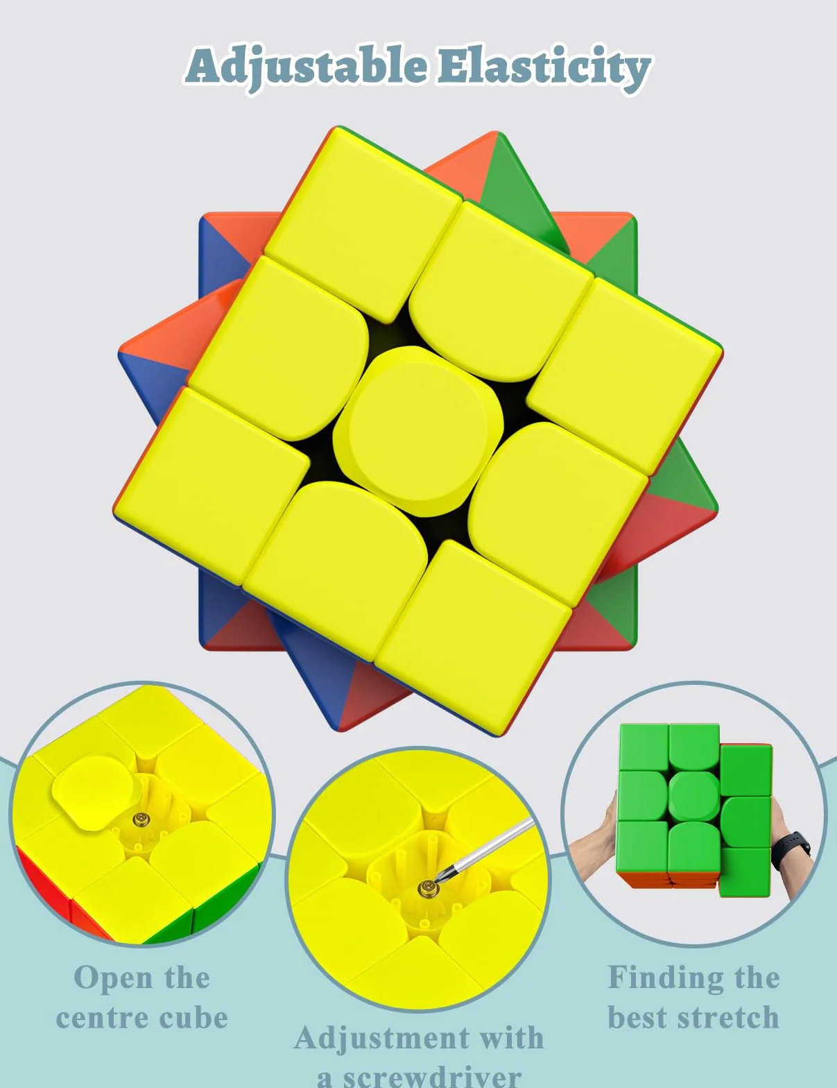 ROXENDA Cubo Magico 3x3x3 Extra Large – 18,8CM Cube Gigante, Puzzle Cubo di Velocità Regalo Perfetto per Bambini e Adulti