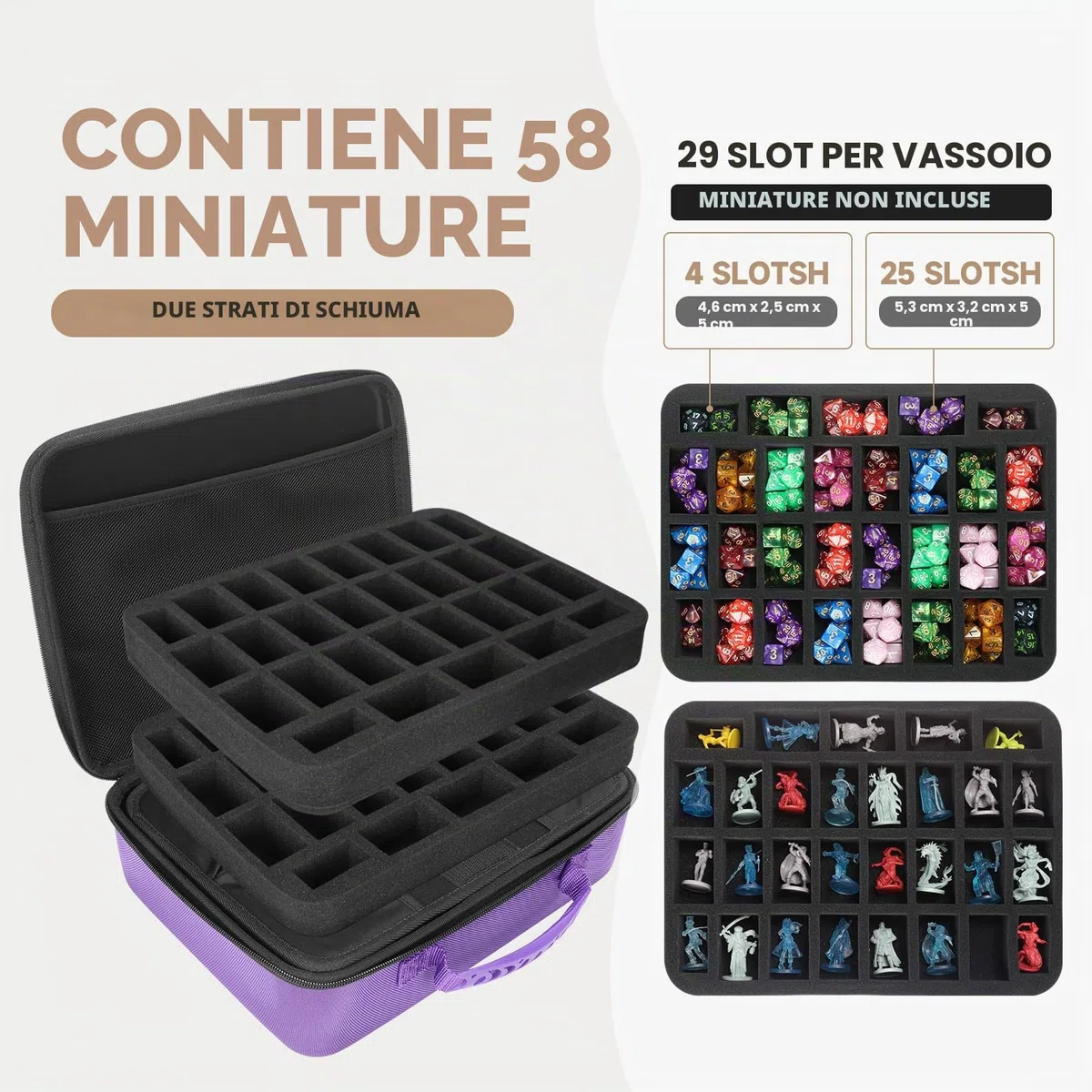 Borsa da viaggio per miniature Dungeons and Dragons DND custodia dadi set