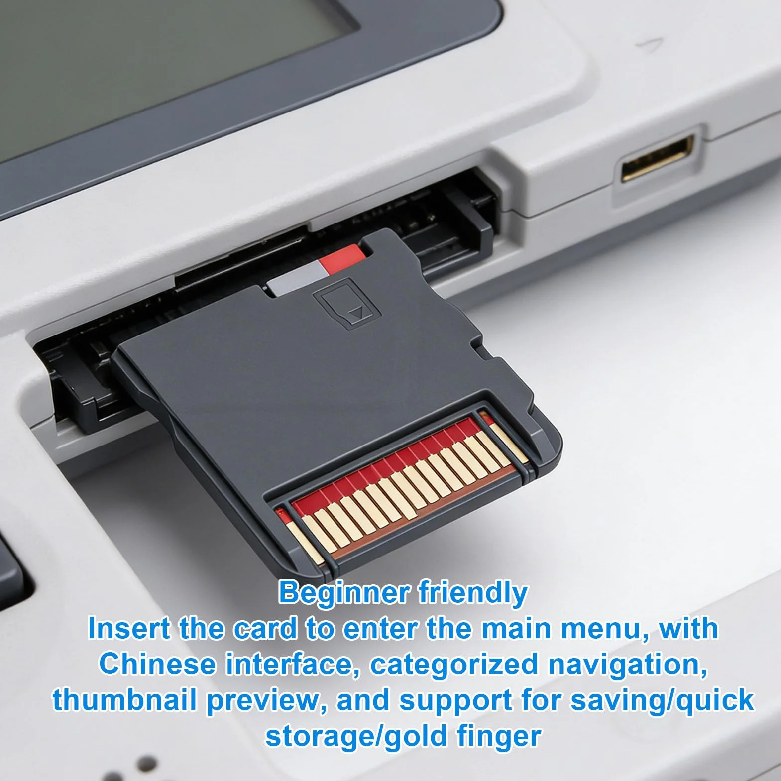 Scheda con 7800 giochi integrati, compatibile con 3DS, 2DS, NDSL, con emulazione di GBA, GBC, FC, MD, GB versione inglese