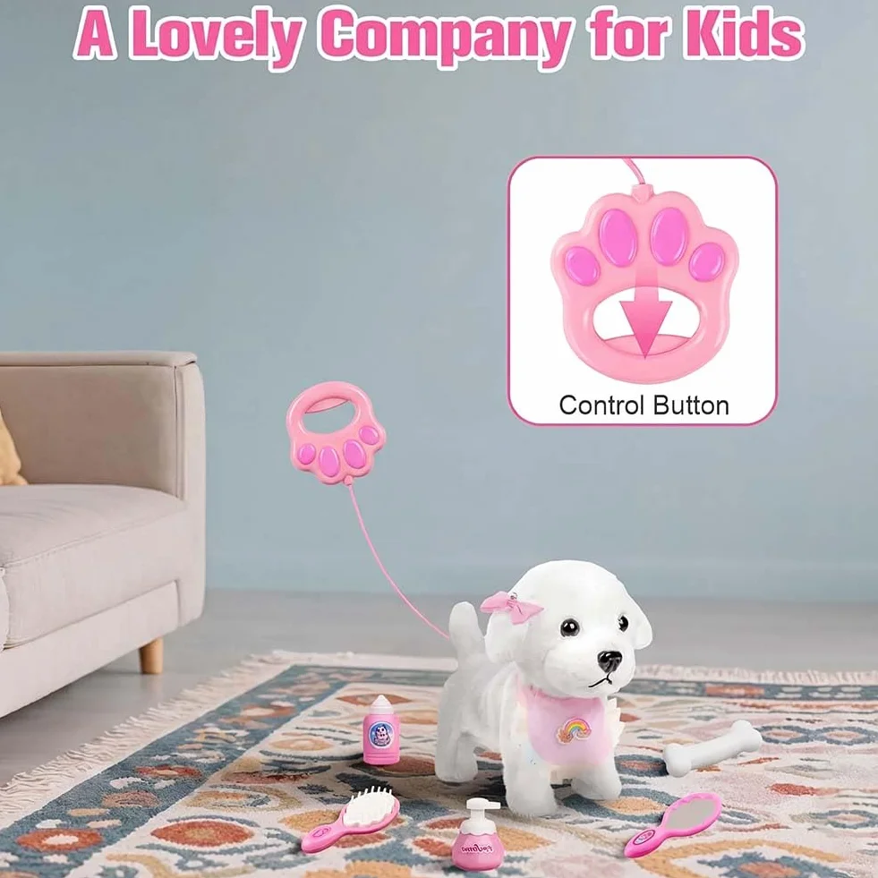 Vicloon Cane Peluche Interattivo Cammina Abbaia Scodinzola Giocattolo per Bambini 14+