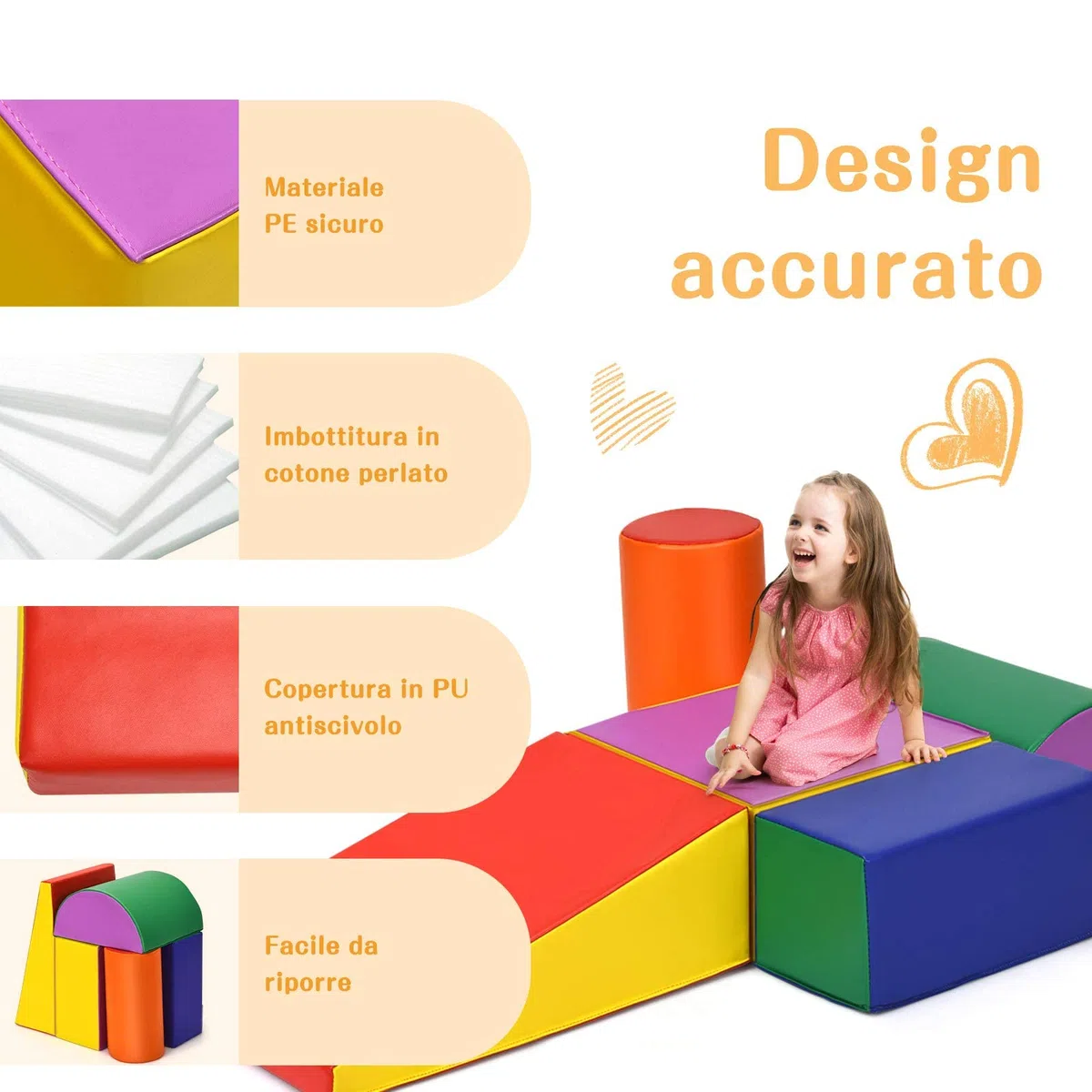 RELAX4LIFE Set da Gioco con Blocchi in Schiuma per Arrampicarsi e Gattonare, Giocattoli Educativi per Bimbi
